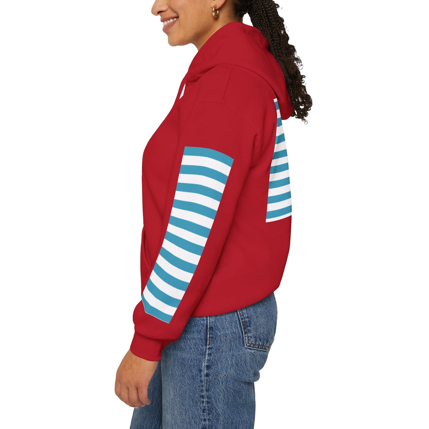 Unisex Striped Heavy Blend Hoodie - Cozy Fashion Statement