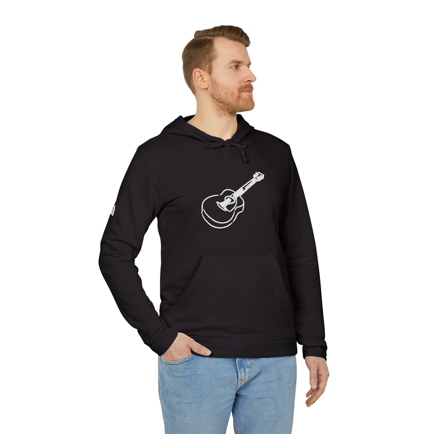 Fleece Hoodie with Guitar Design