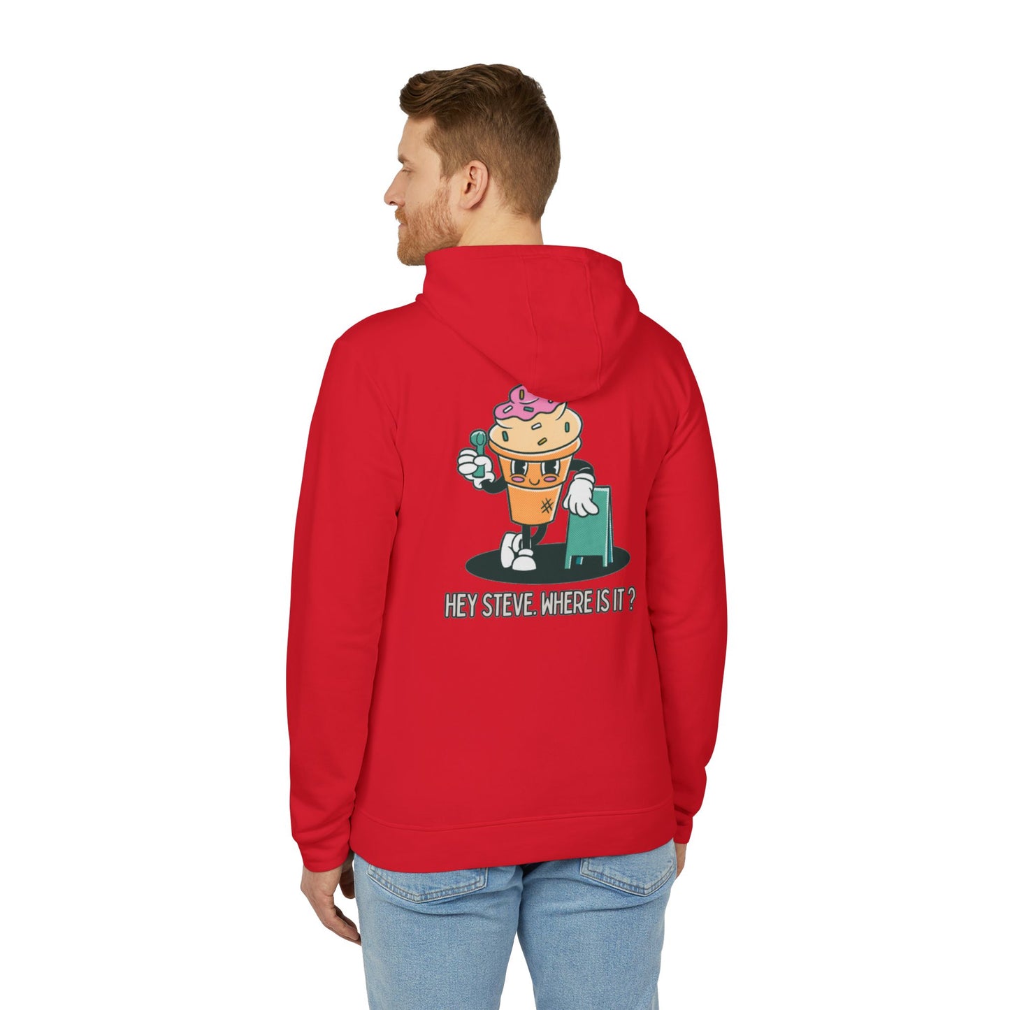 Fleece Hoodie with Funny Ice Cream Design