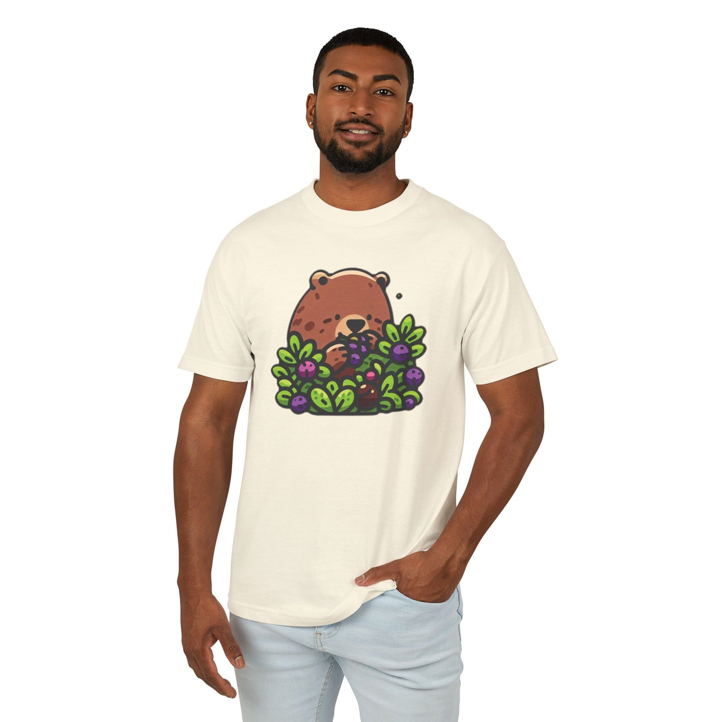 Cute Bear Among Flowers Tee, Graphic T-Shirt, Unisex Cotton Tee, Nature Lovers Gift, Casual Outfit, Summer Style