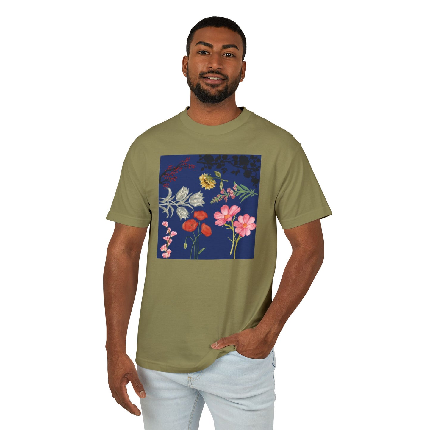 Botanical Print Cotton Tee - Perfect for Spring & Nature Lovers