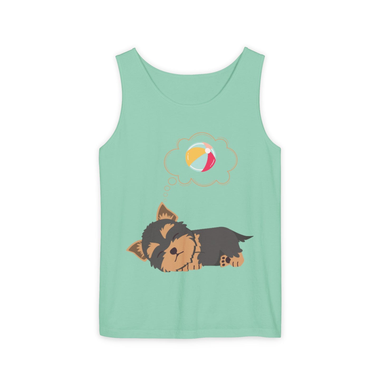 Cute Dog Dreaming Tank Top - Unisex Garment-Dyed Summer Wear