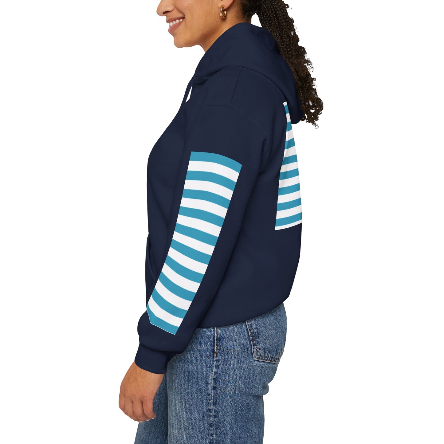 Unisex Striped Heavy Blend Hoodie - Cozy Fashion Statement