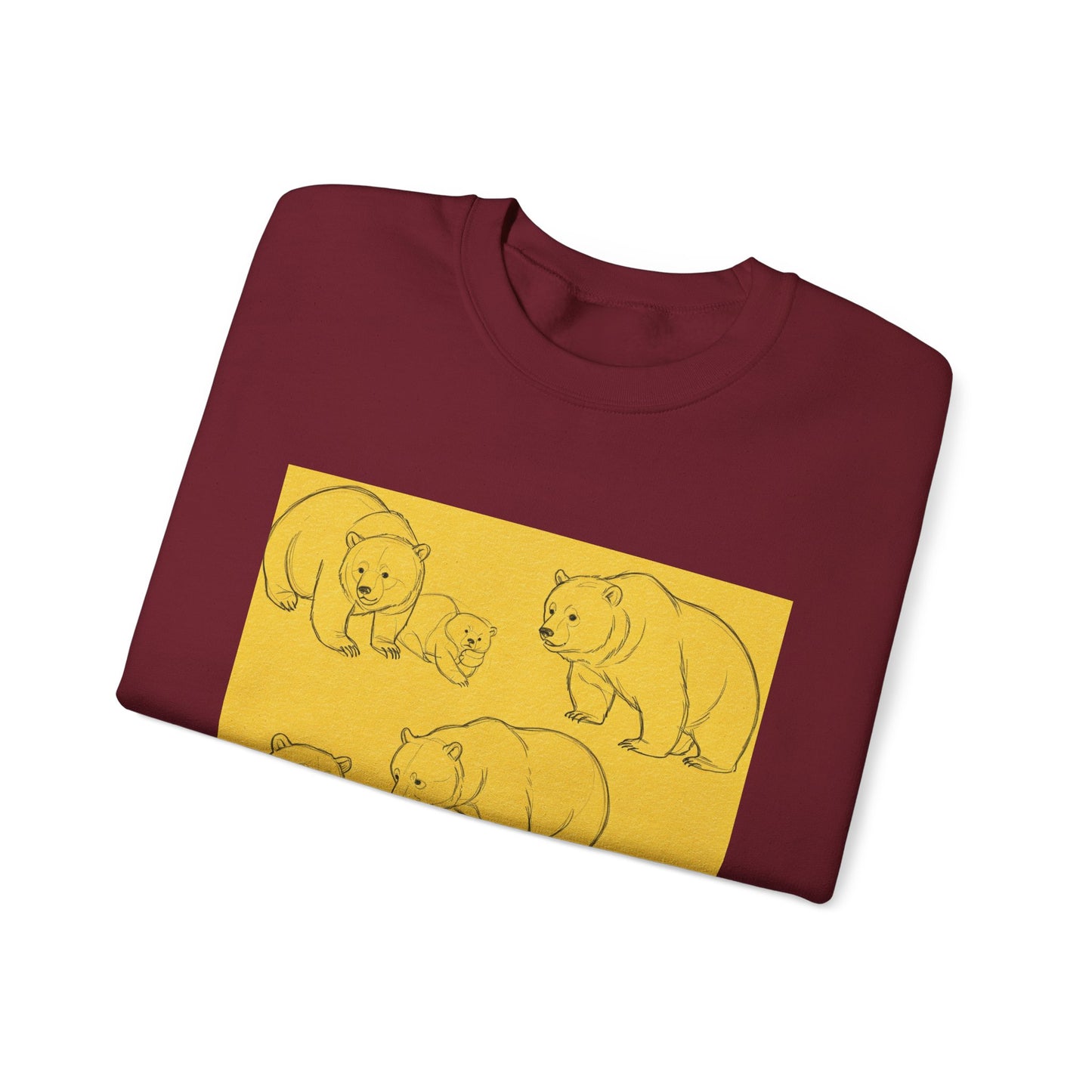 Cozy Bear Illustration Crewneck Sweatshirt - Unisex Heavy Blend