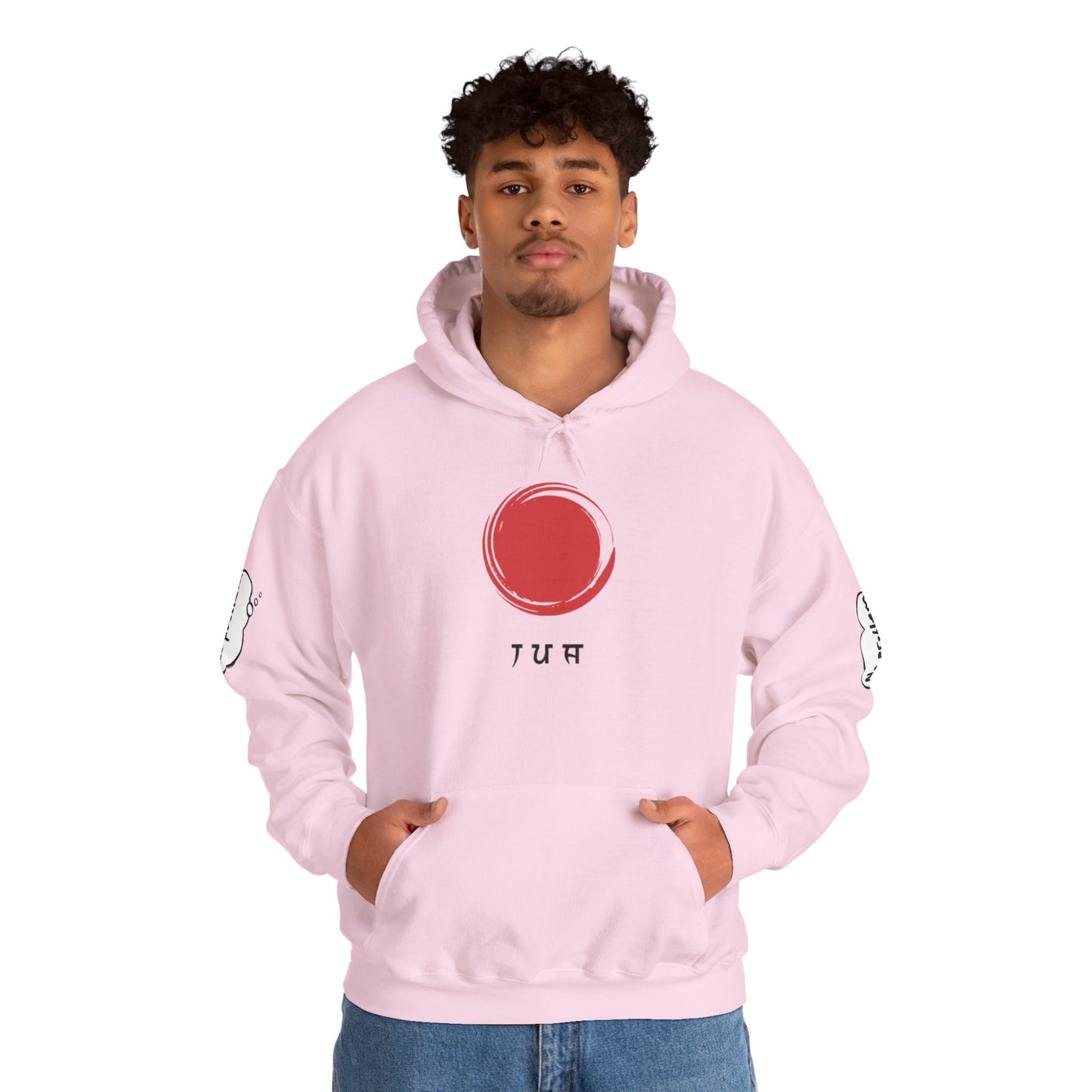 Japanese-Inspired Unisex Heavy Blend™ Hoodie - Minimalist Cloud & Circle Design