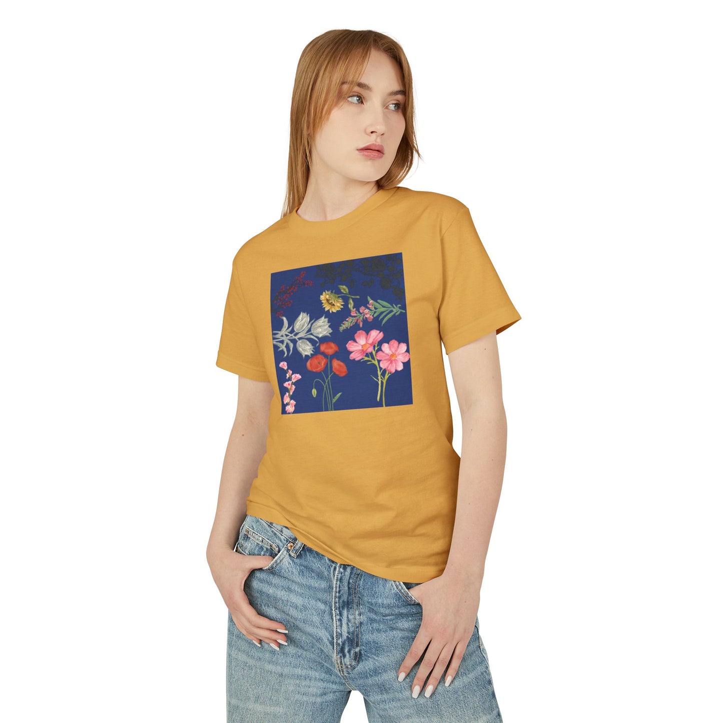 Botanical Print Cotton Tee - Perfect for Spring & Nature Lovers