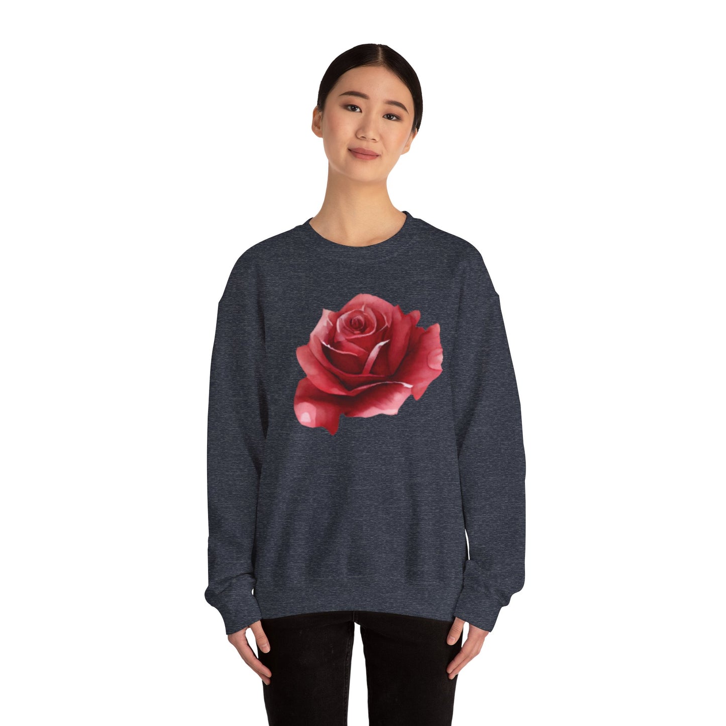 Romantic Rose Crewneck Sweatshirt for Cozy Casual Style