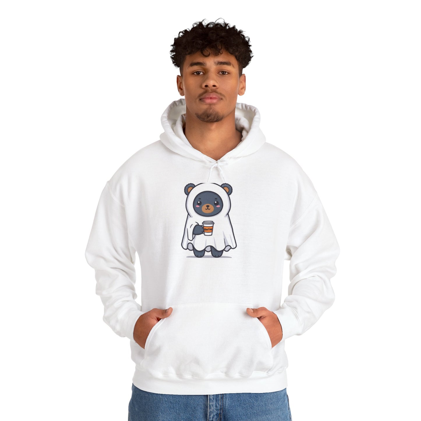 Cute Panda Hoodie with Coffee - Unisex Heavy Blend Sweatshirt