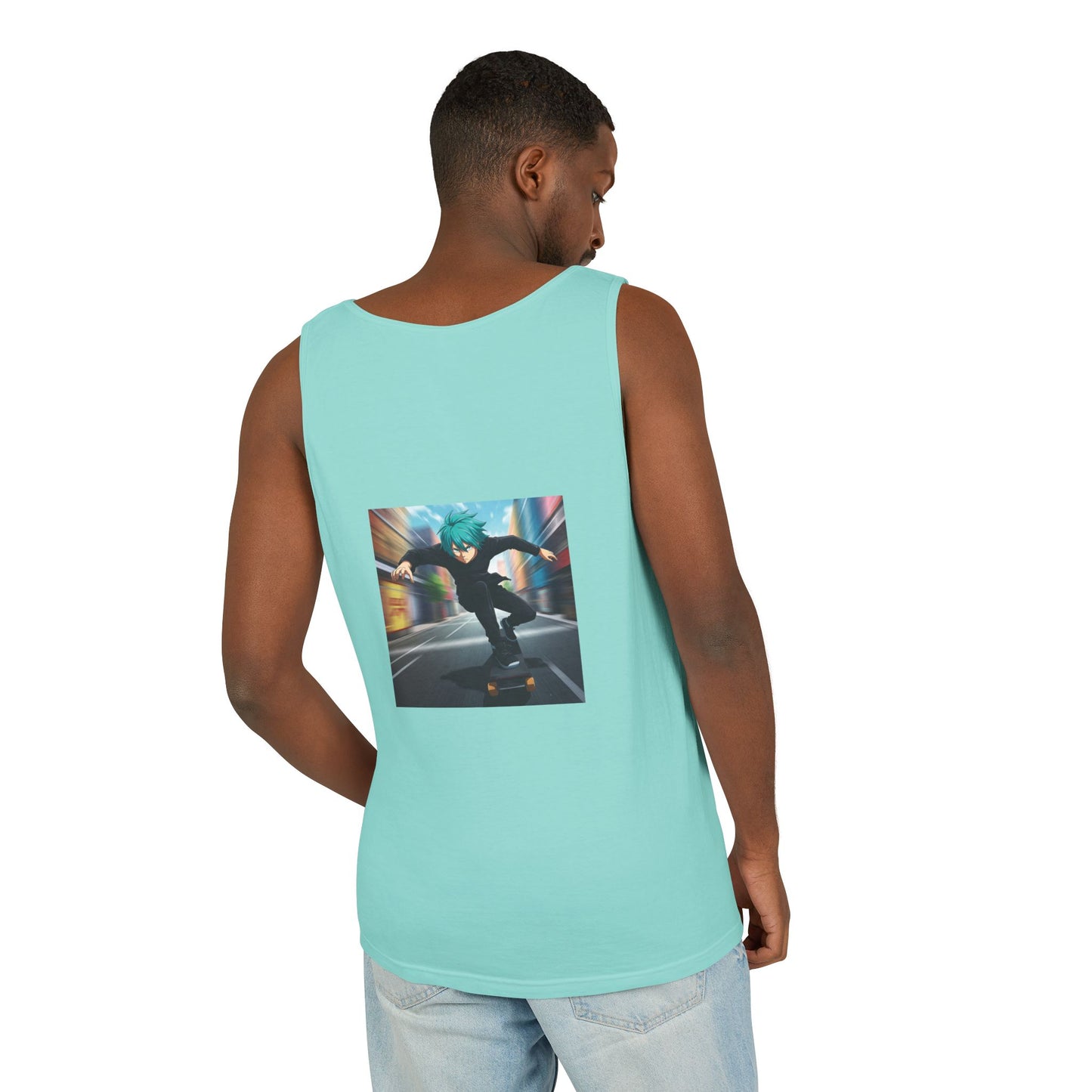 Skateboarding Spirit Tank Top, Summer Casual Wear, Skate Style Shirt, Beach Day Apparel, Gift for Him, Unisex Fashion