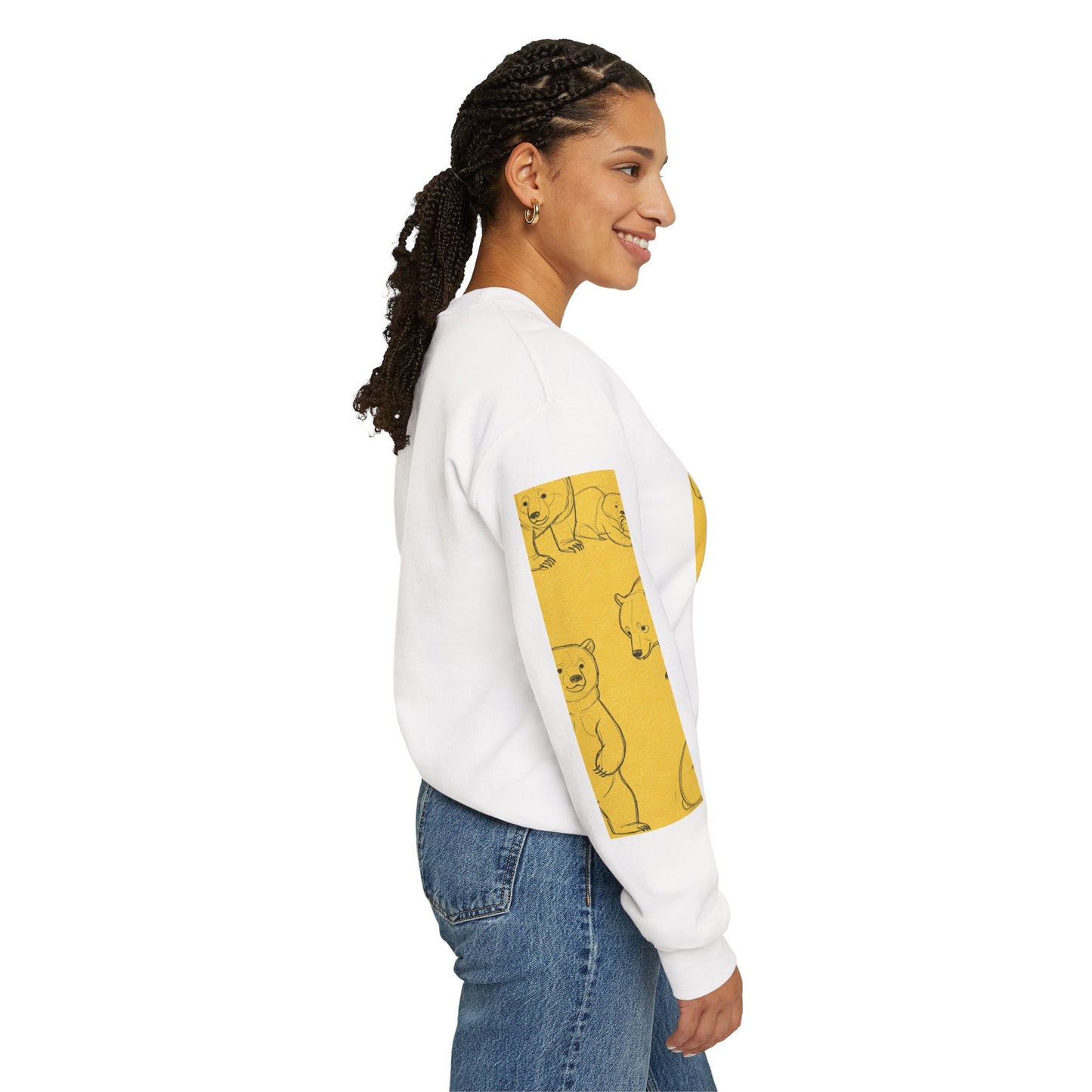 Cozy Bear Illustration Crewneck Sweatshirt - Unisex Heavy Blend