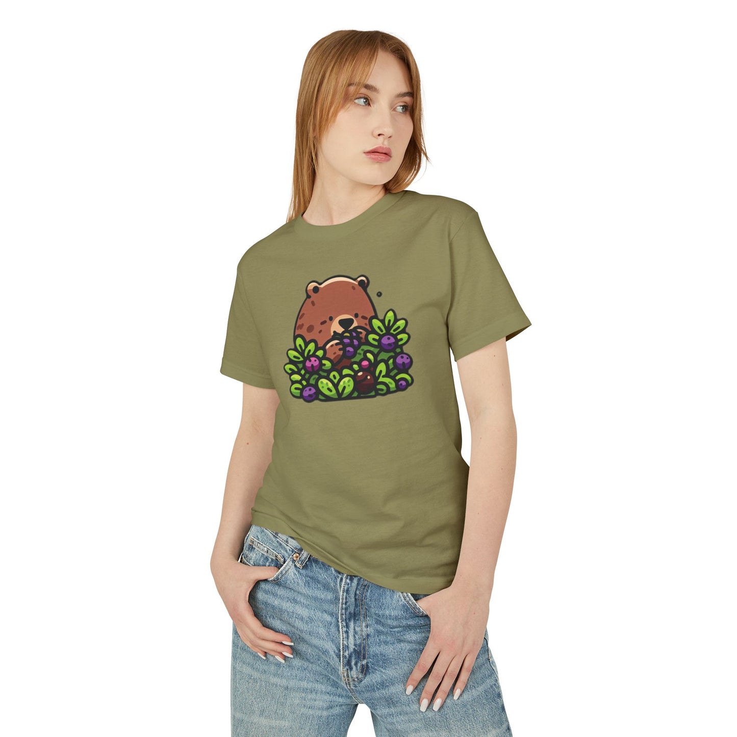 Cute Bear Among Flowers Tee, Graphic T-Shirt, Unisex Cotton Tee, Nature Lovers Gift, Casual Outfit, Summer Style