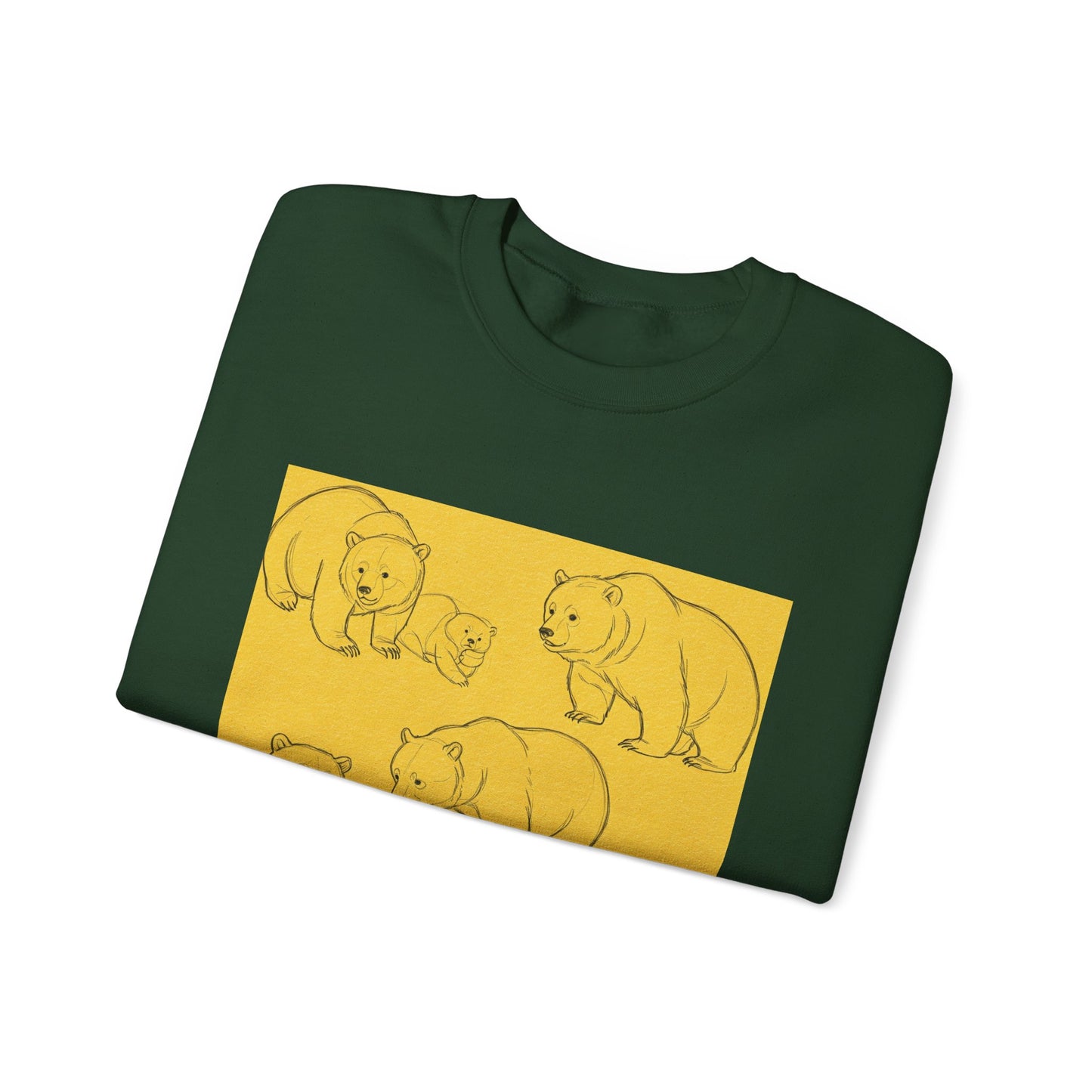 Cozy Bear Illustration Crewneck Sweatshirt - Unisex Heavy Blend