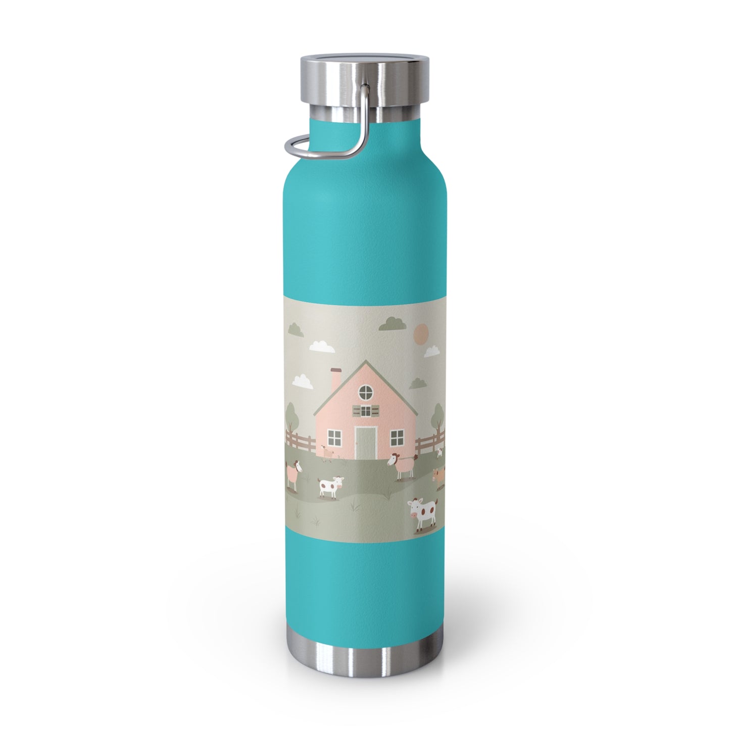 Farmhouse Style Copper Vacuum Insulated Bottle - 22oz with Pastoral Design