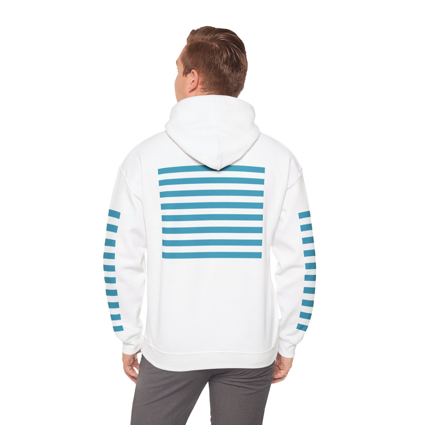 Unisex Striped Heavy Blend Hoodie - Cozy Fashion Statement