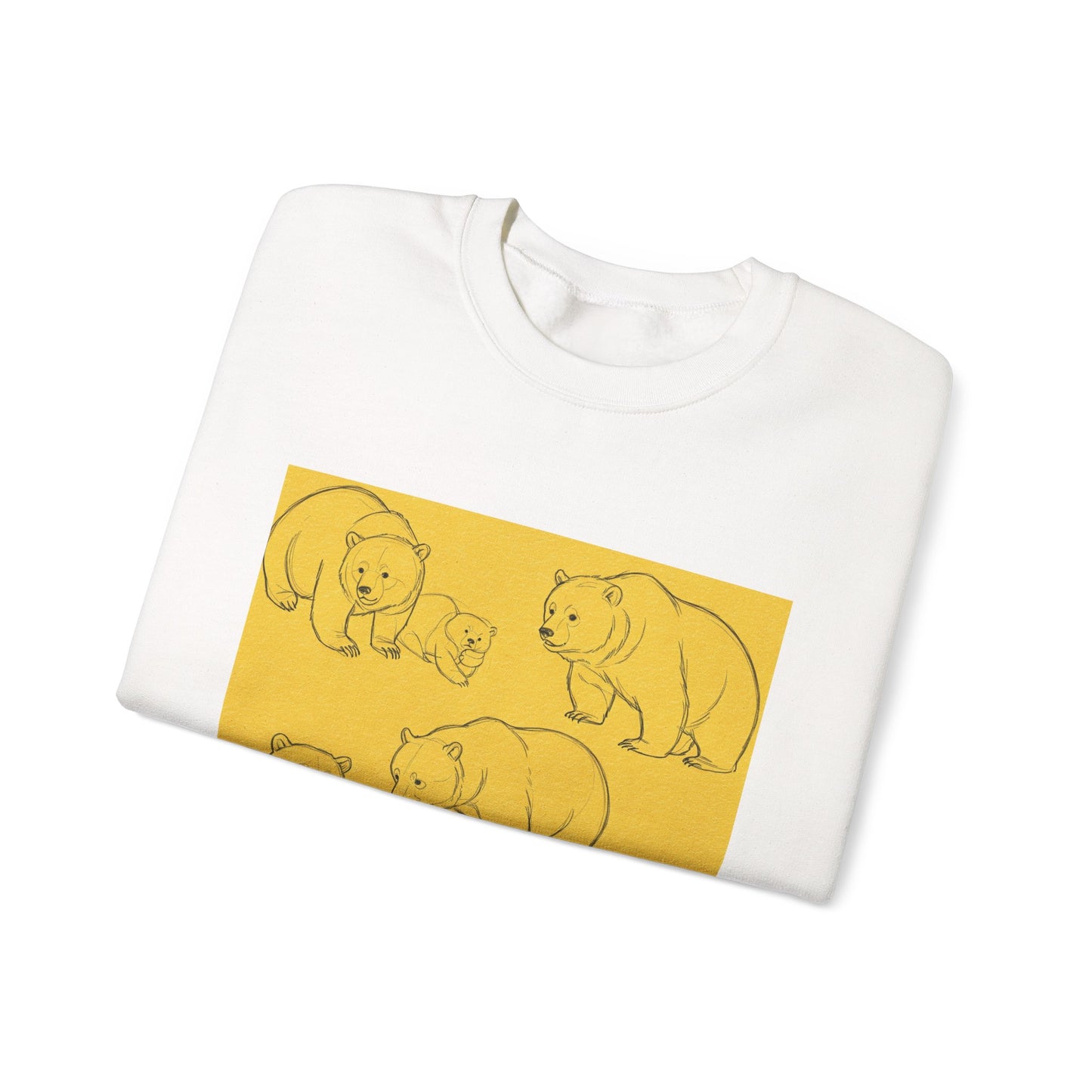 Cozy Bear Illustration Crewneck Sweatshirt - Unisex Heavy Blend