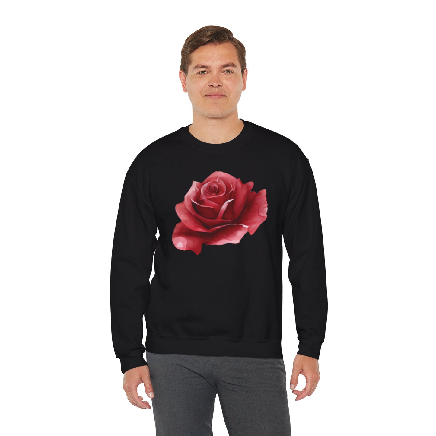 Romantic Rose Crewneck Sweatshirt for Cozy Casual Style