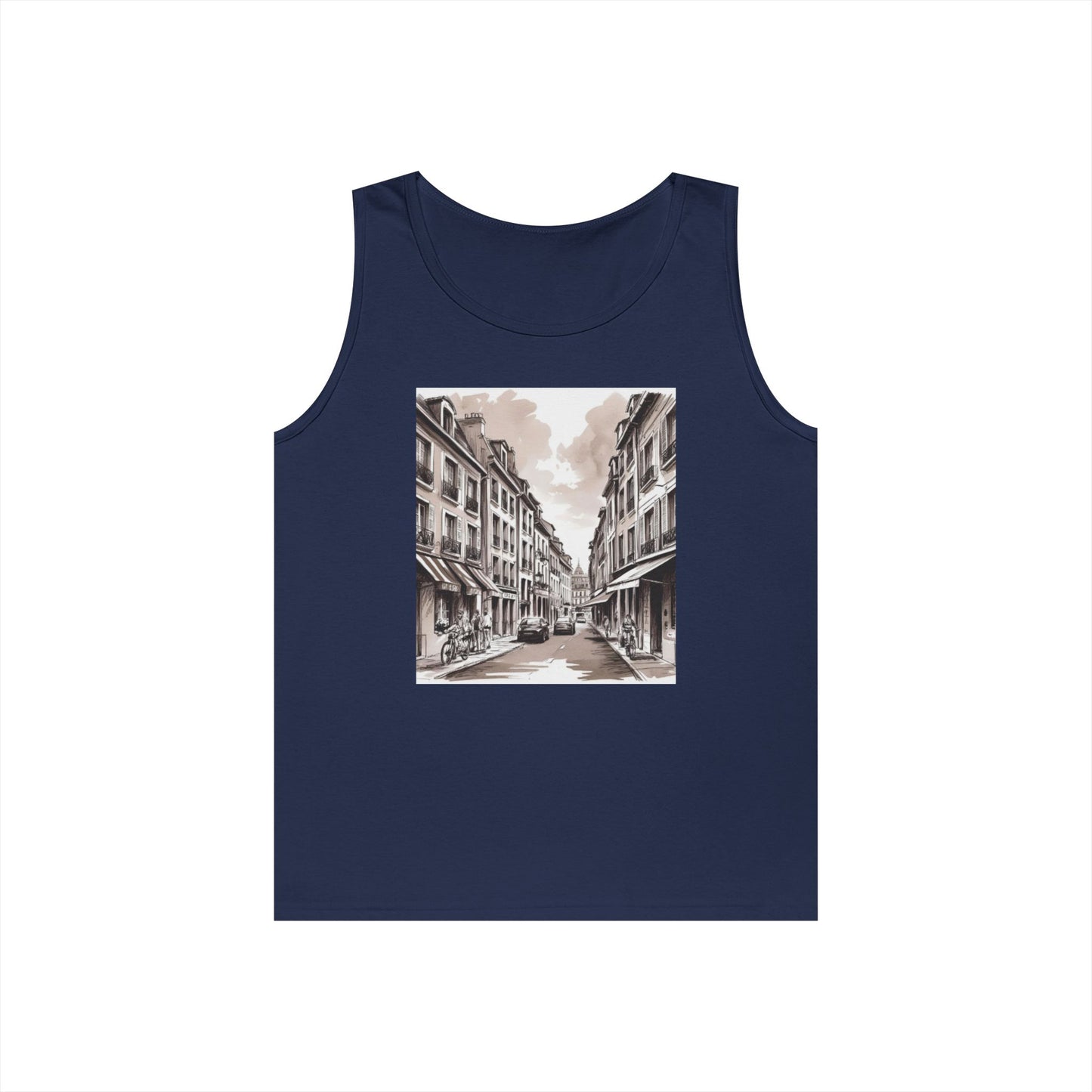 Vintage Cityscape Unisex Heavy Cotton Tank Top