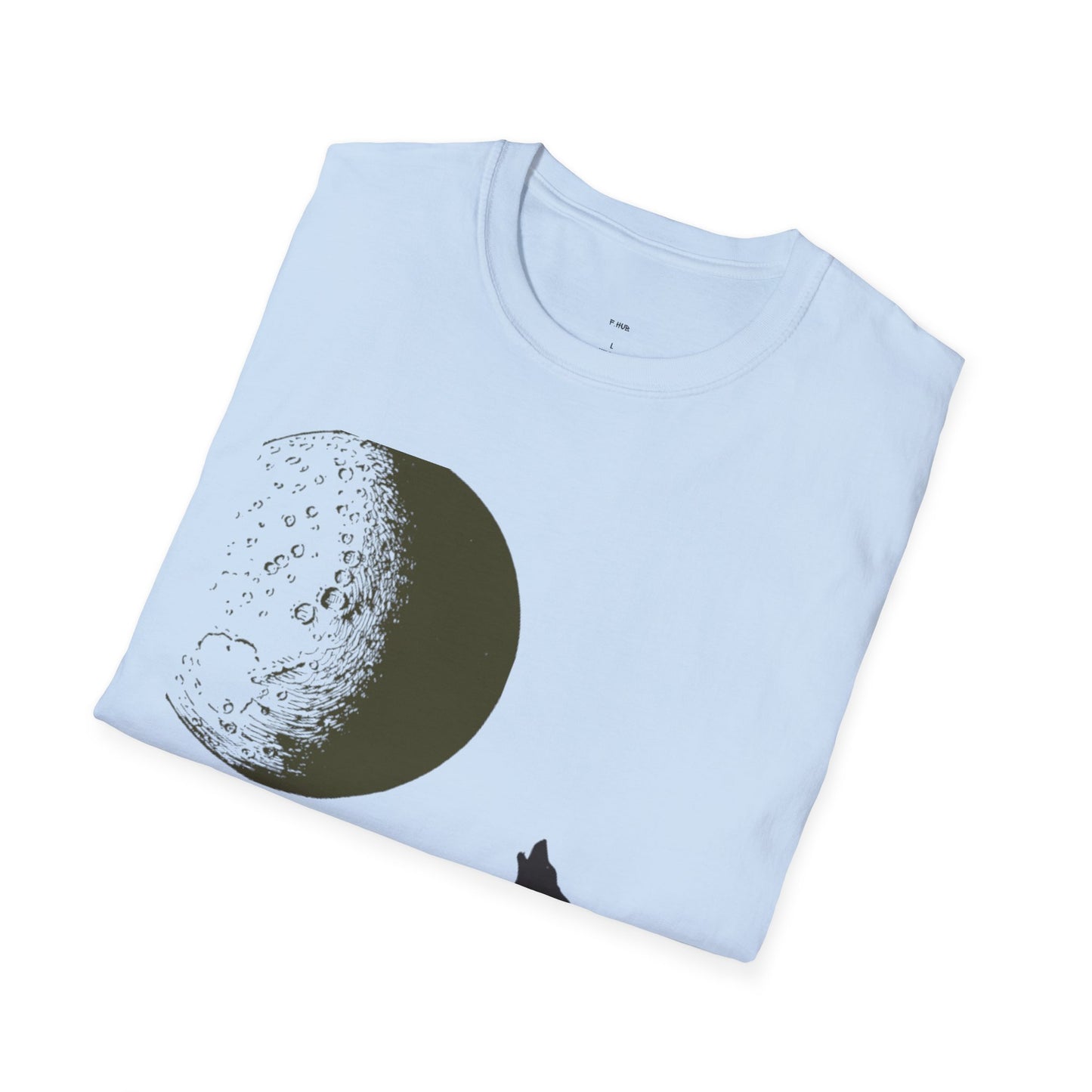 Wolf Howling at Moon Unisex Softstyle T-Shirt - Perfect for Nature Lovers