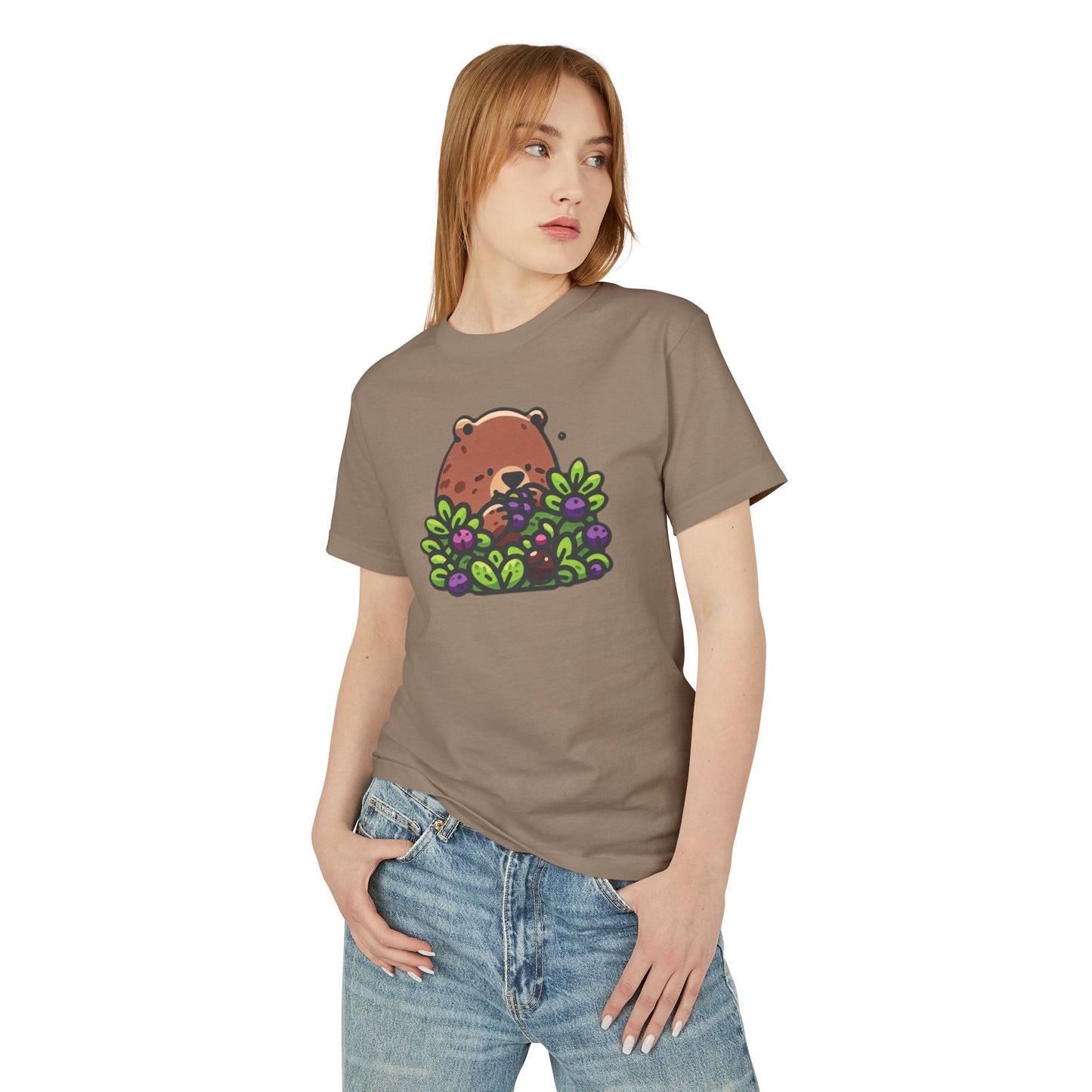Cute Bear Among Flowers Tee, Graphic T-Shirt, Unisex Cotton Tee, Nature Lovers Gift, Casual Outfit, Summer Style