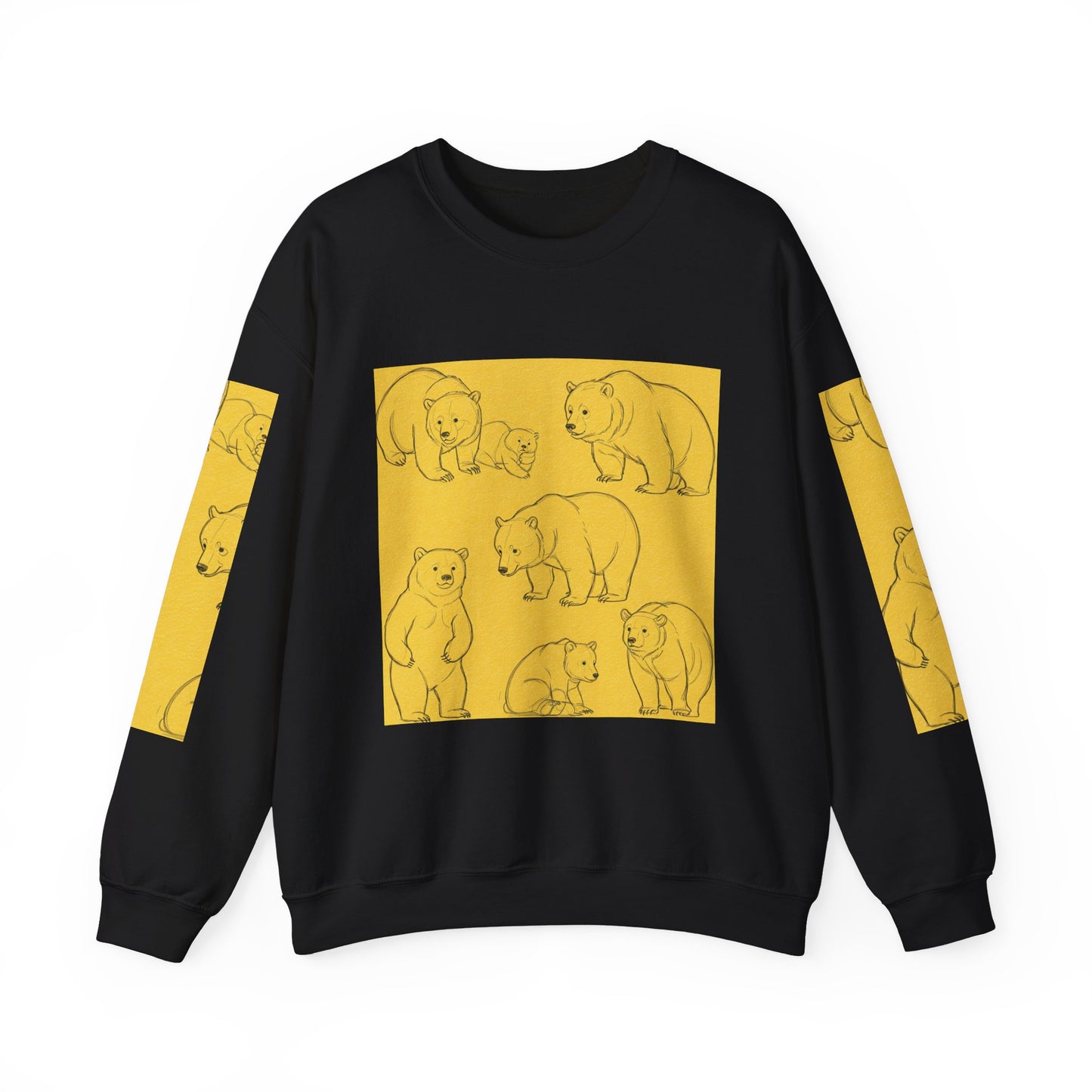 Cozy Bear Illustration Crewneck Sweatshirt - Unisex Heavy Blend