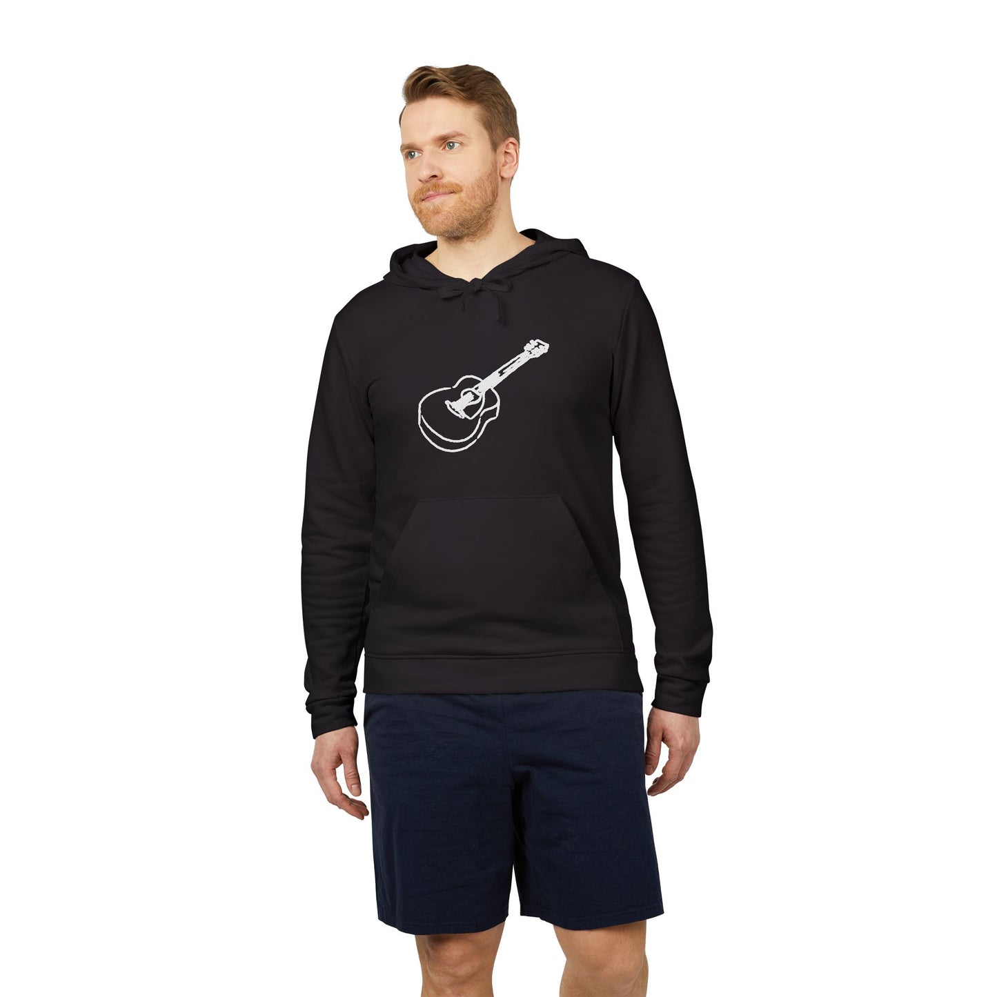 Fleece Hoodie with Guitar Design