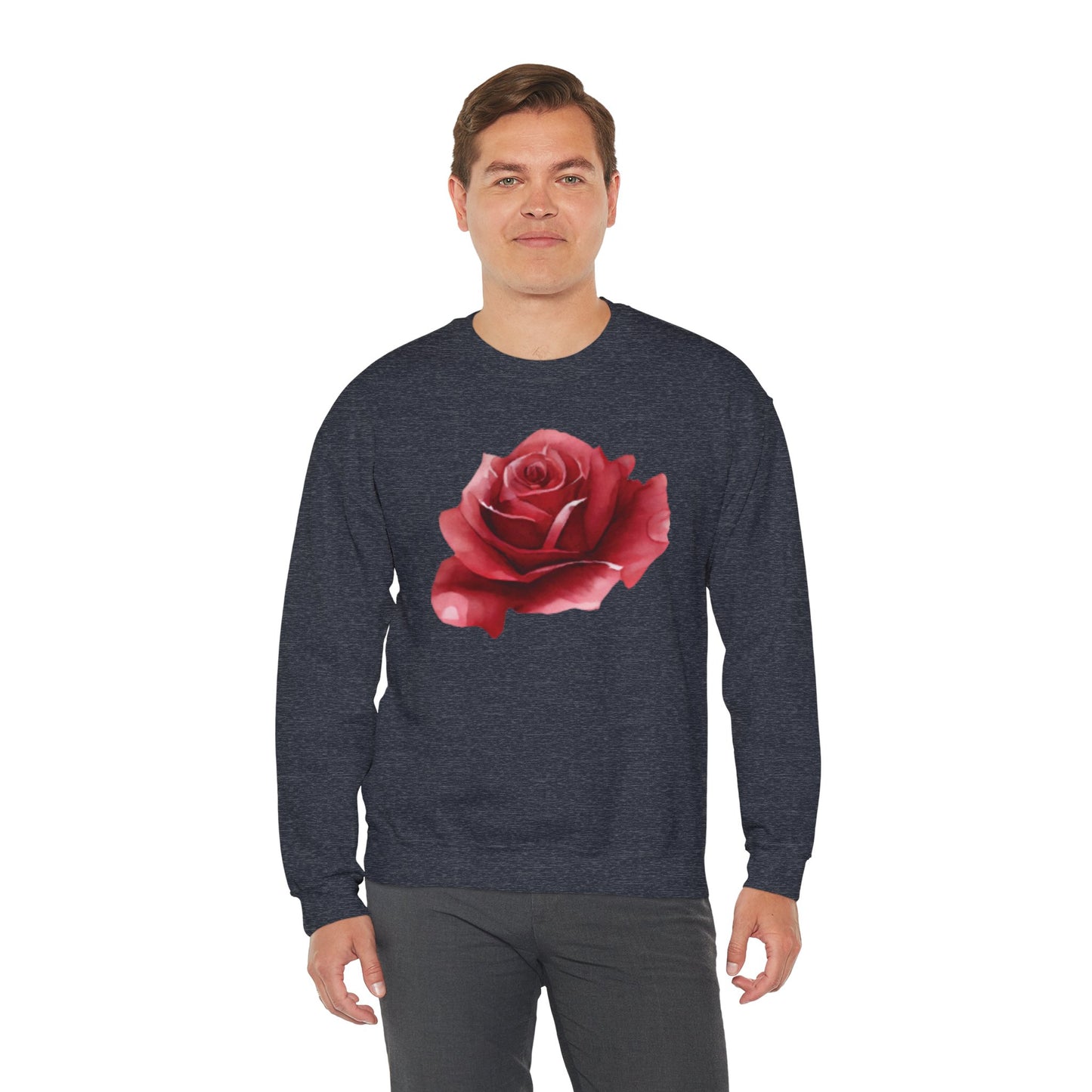 Romantic Rose Crewneck Sweatshirt for Cozy Casual Style