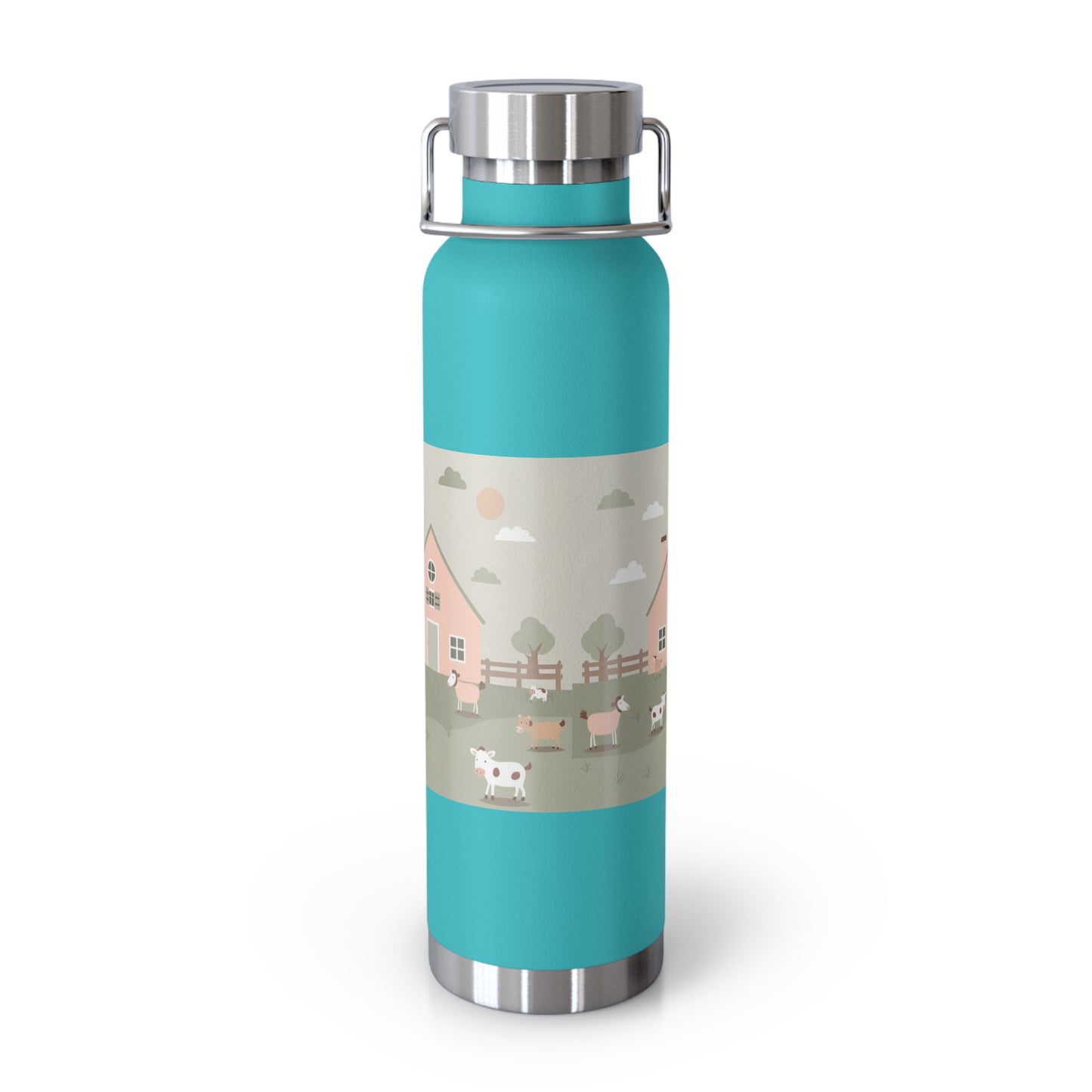 Farmhouse Style Copper Vacuum Insulated Bottle - 22oz with Pastoral Design