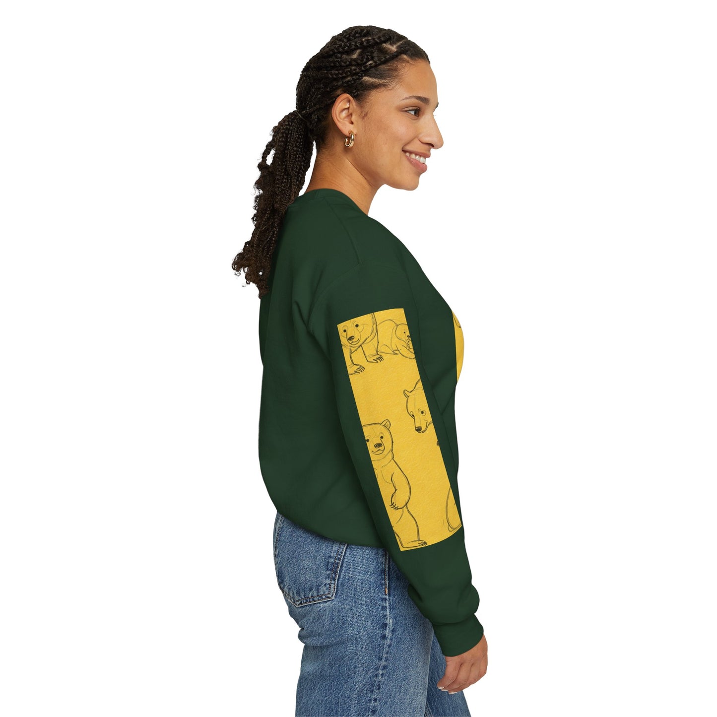 Cozy Bear Illustration Crewneck Sweatshirt - Unisex Heavy Blend