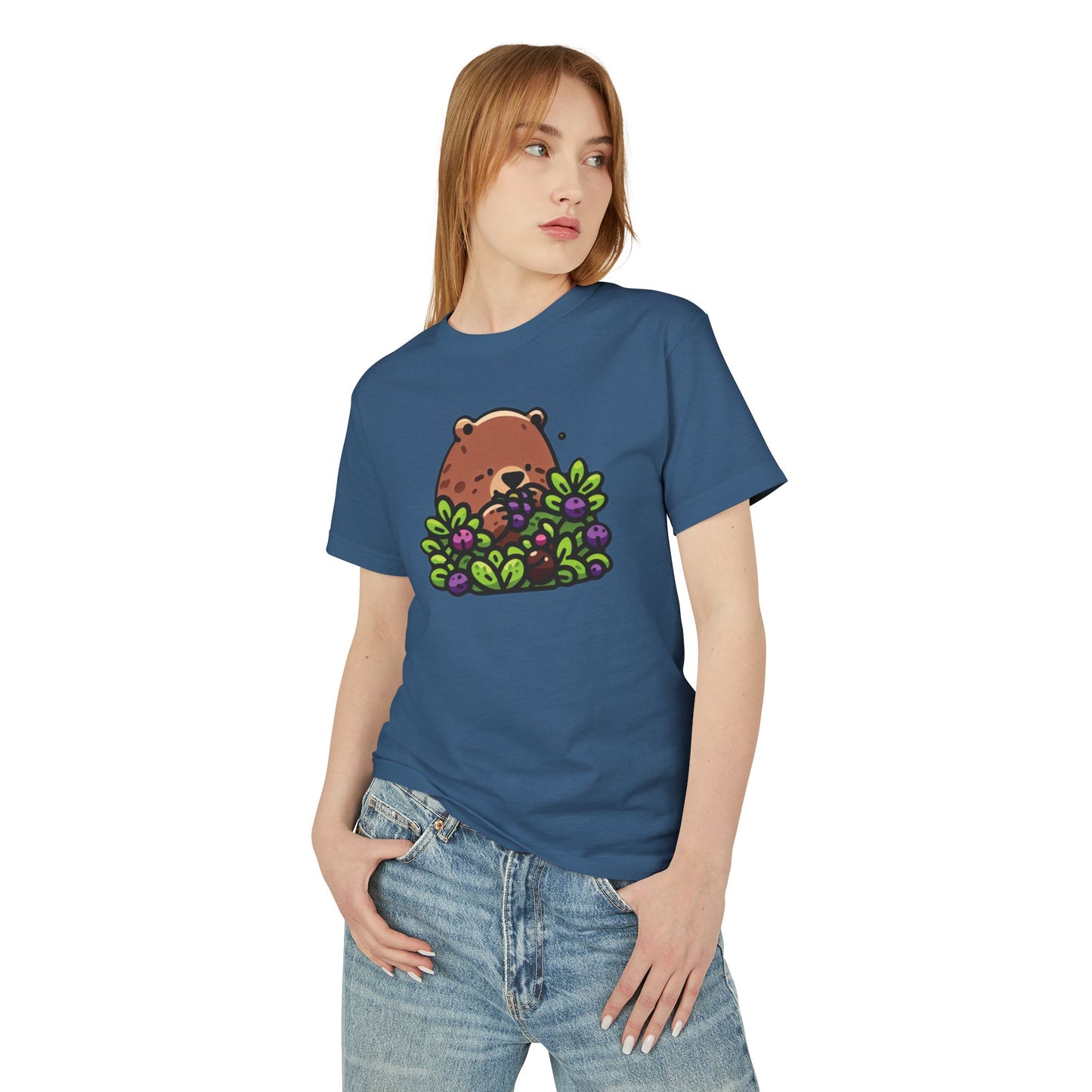 Cute Bear Among Flowers Tee, Graphic T-Shirt, Unisex Cotton Tee, Nature Lovers Gift, Casual Outfit, Summer Style