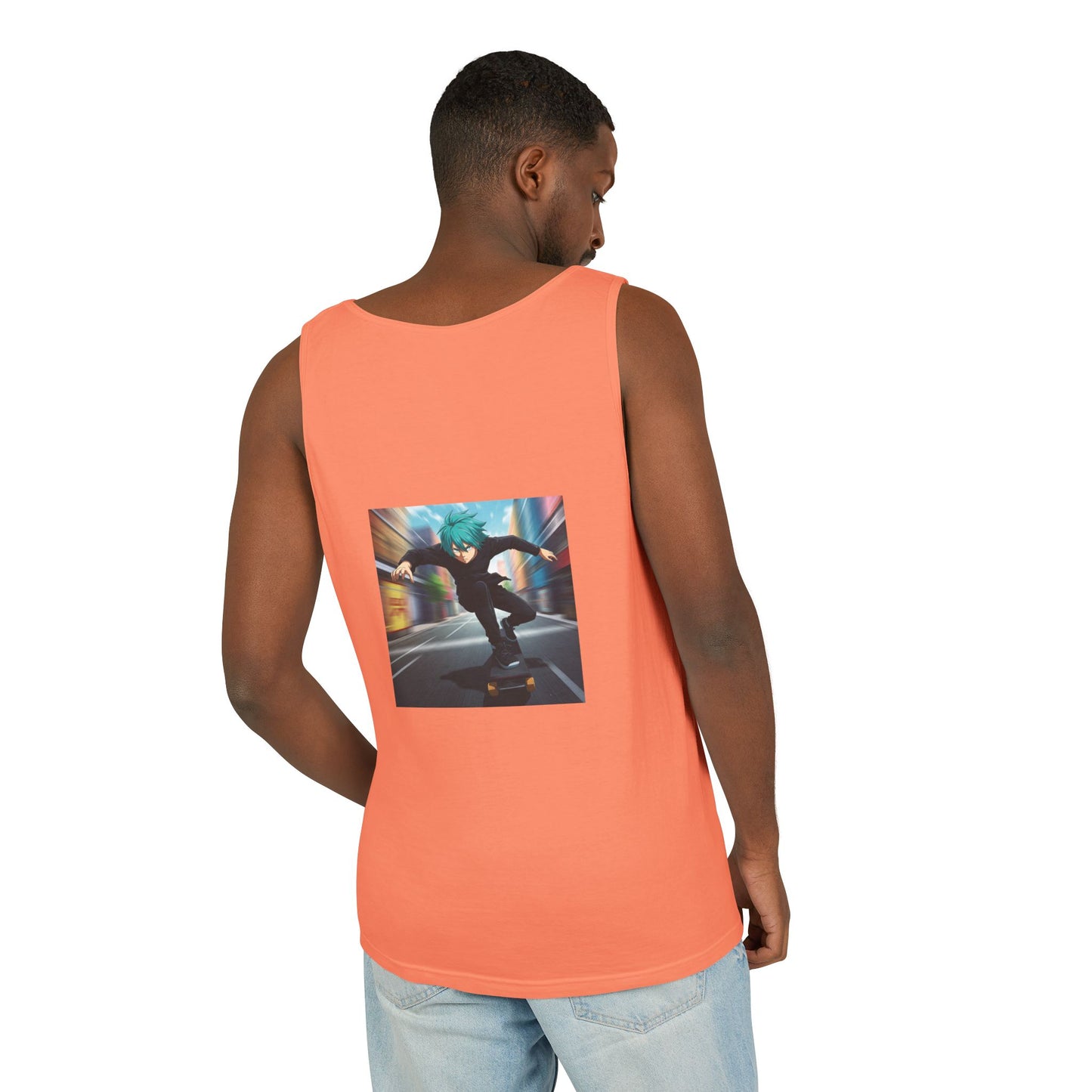 Skateboarding Spirit Tank Top, Summer Casual Wear, Skate Style Shirt, Beach Day Apparel, Gift for Him, Unisex Fashion