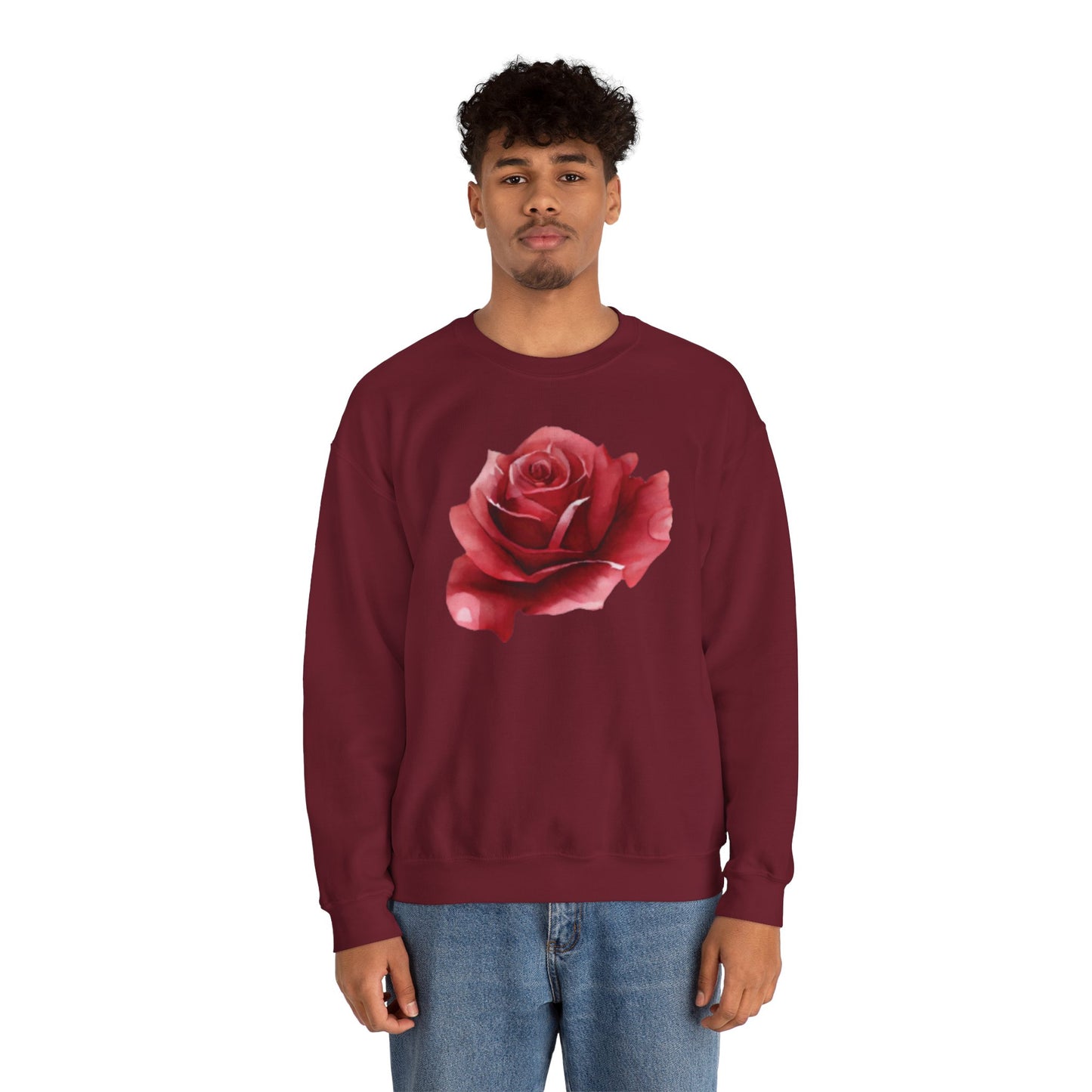Romantic Rose Crewneck Sweatshirt for Cozy Casual Style