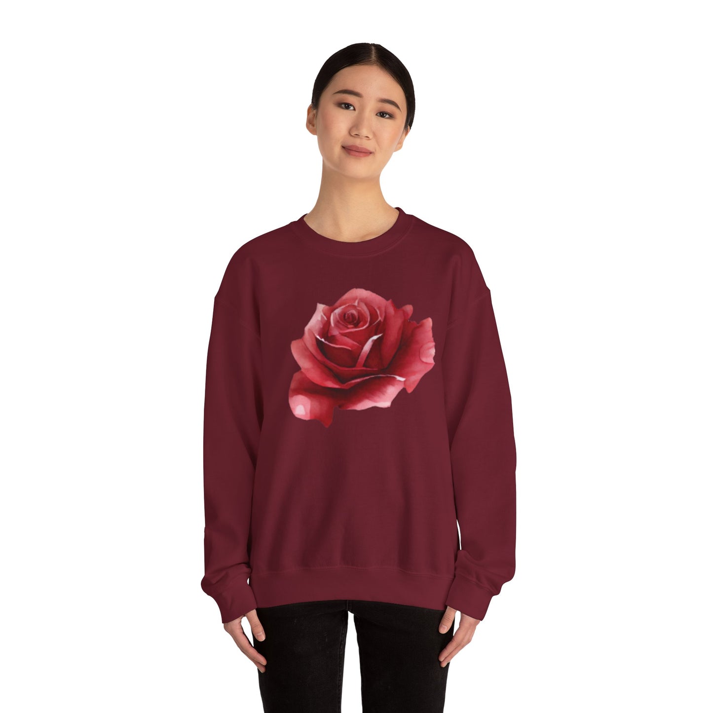 Romantic Rose Crewneck Sweatshirt for Cozy Casual Style