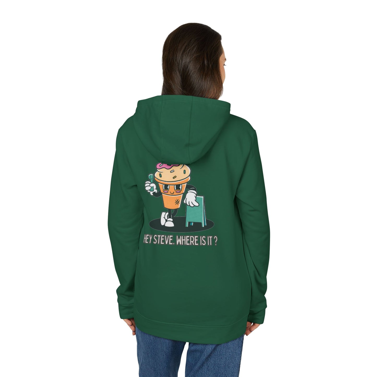 Fleece Hoodie with Funny Ice Cream Design