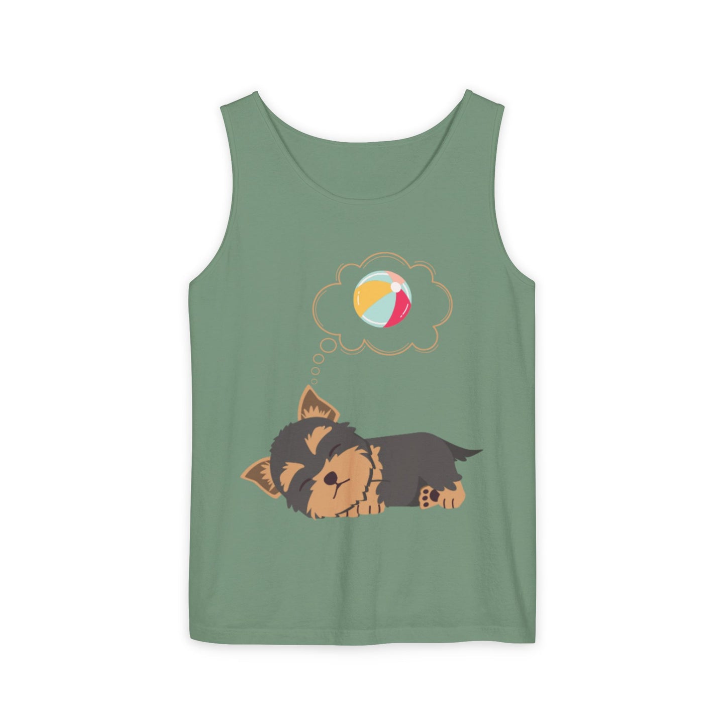 Cute Dog Dreaming Tank Top - Unisex Garment-Dyed Summer Wear