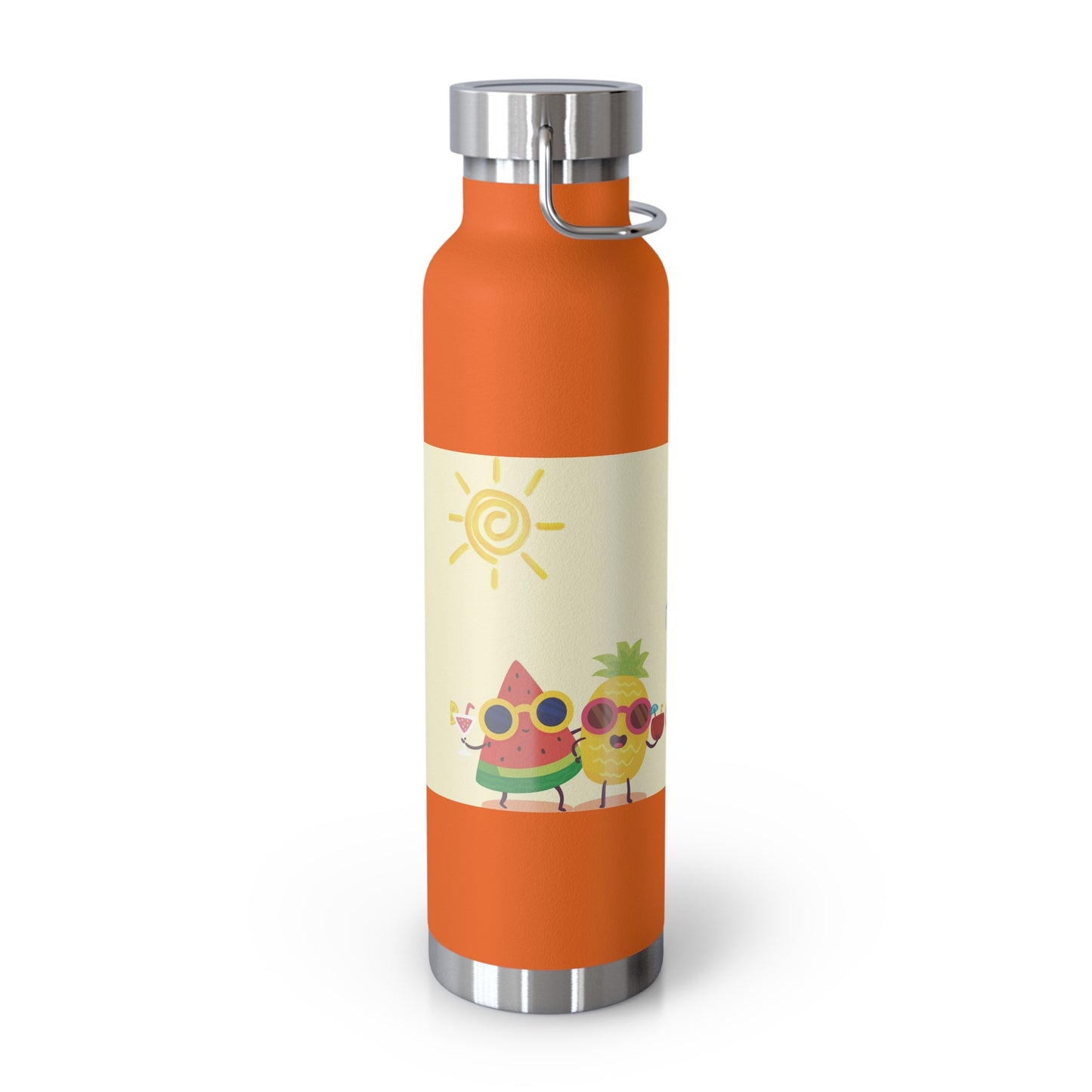 Tropical Fun Insulated Bottle - 22oz, Summer Vibes with Cute Fruit Characters