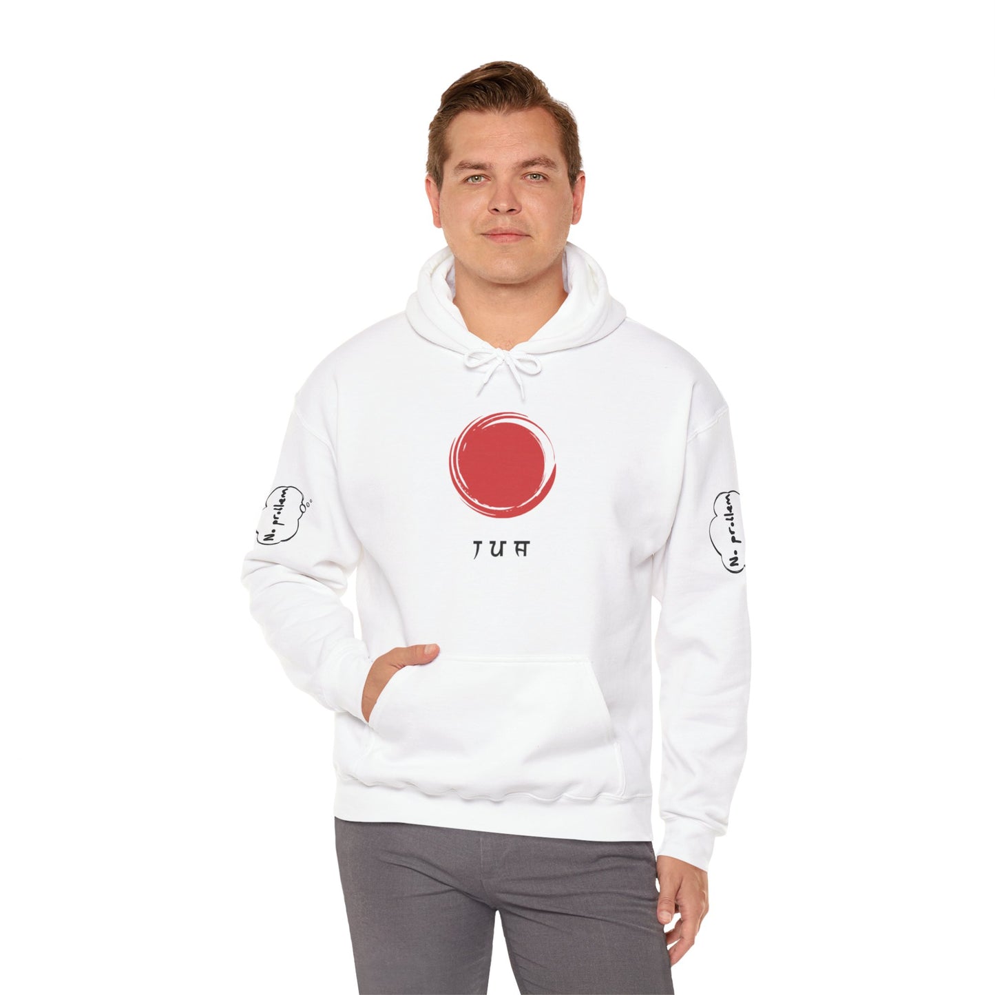 Japanese-Inspired Unisex Heavy Blend™ Hoodie - Minimalist Cloud & Circle Design