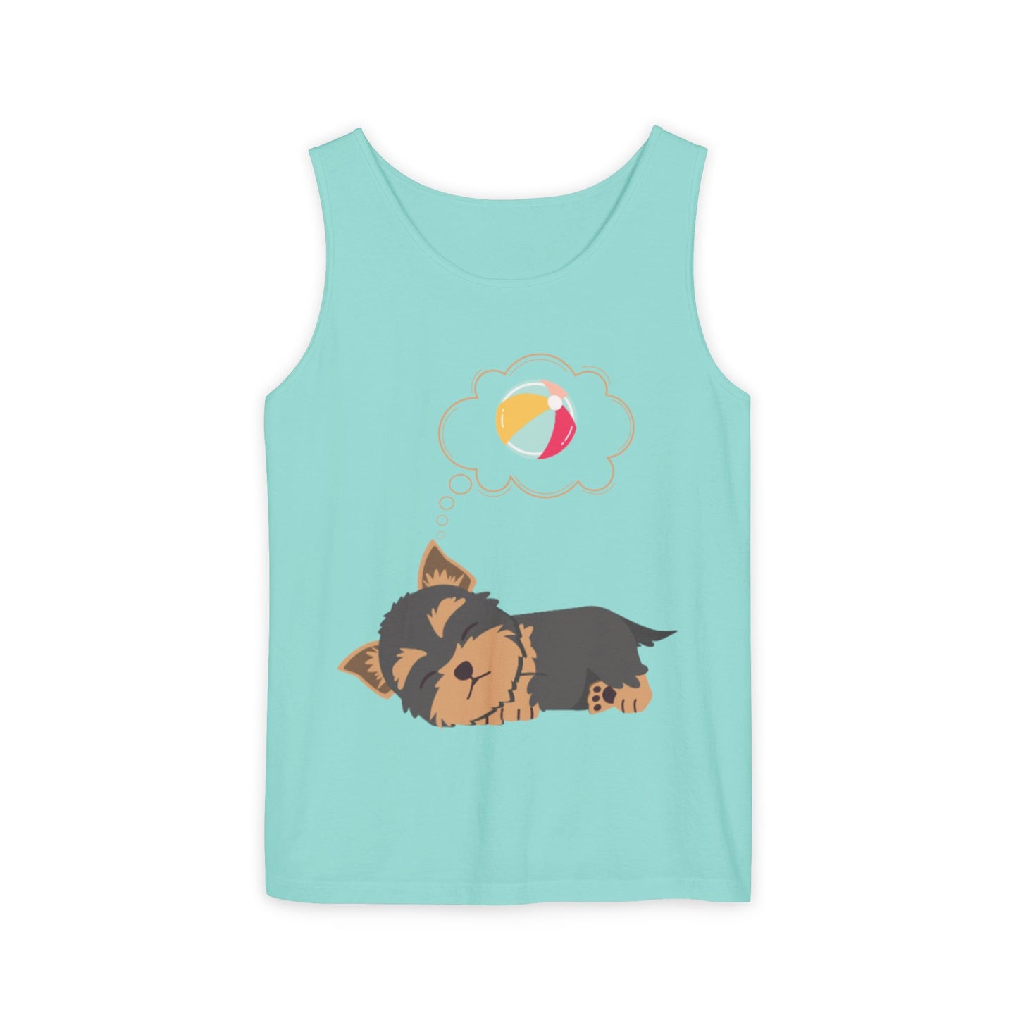 Cute Dog Dreaming Tank Top - Unisex Garment-Dyed Summer Wear