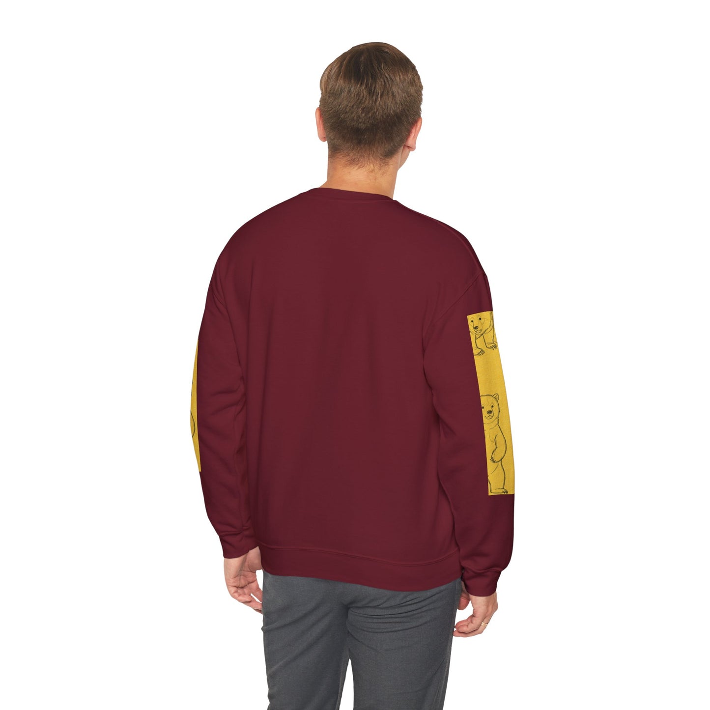 Cozy Bear Illustration Crewneck Sweatshirt - Unisex Heavy Blend