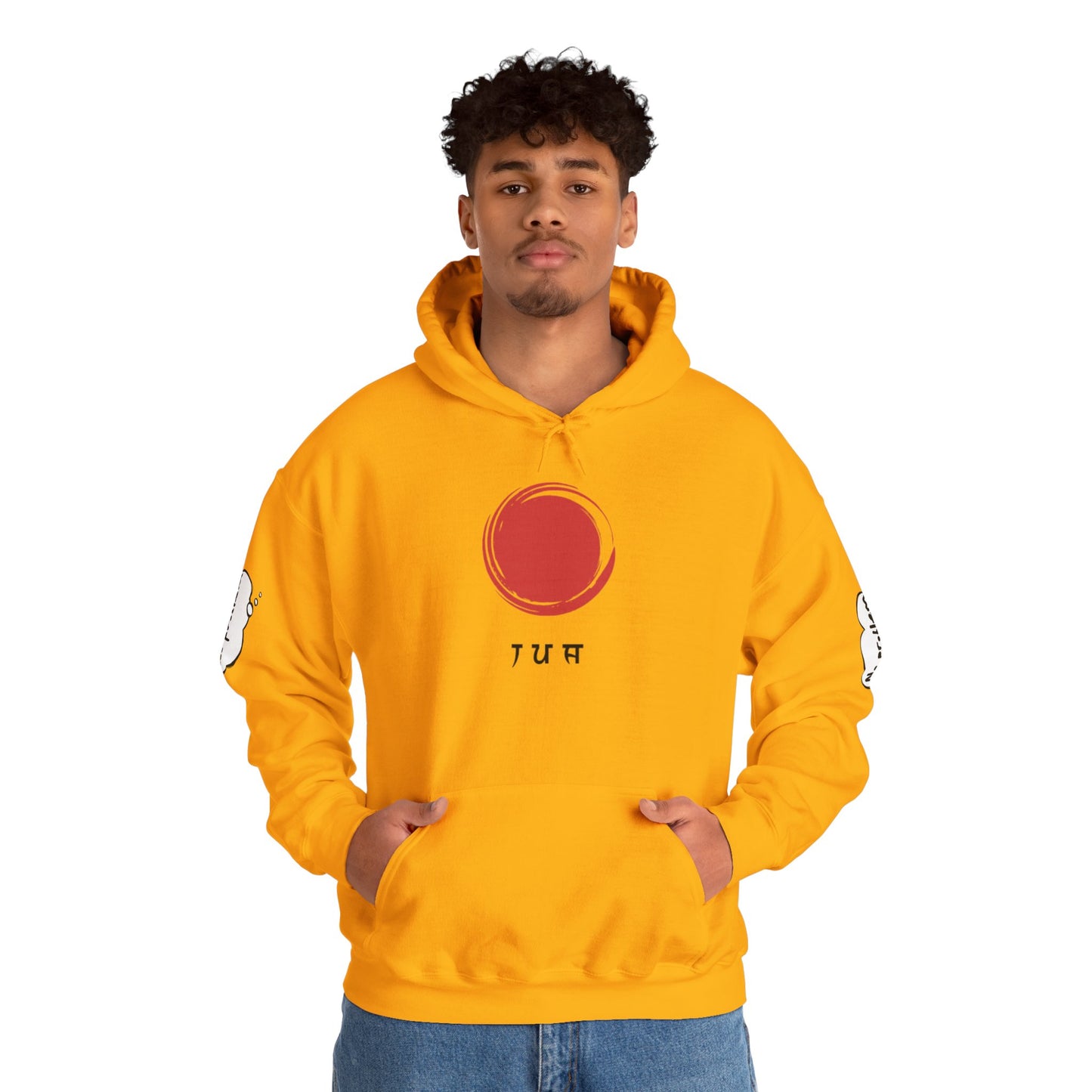 Japanese-Inspired Unisex Heavy Blend™ Hoodie - Minimalist Cloud & Circle Design