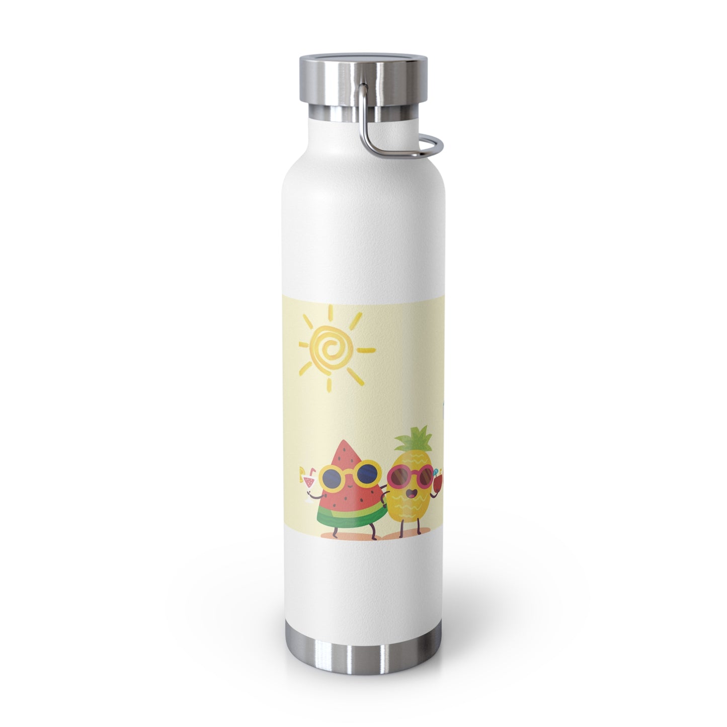 Tropical Fun Insulated Bottle - 22oz, Summer Vibes with Cute Fruit Characters