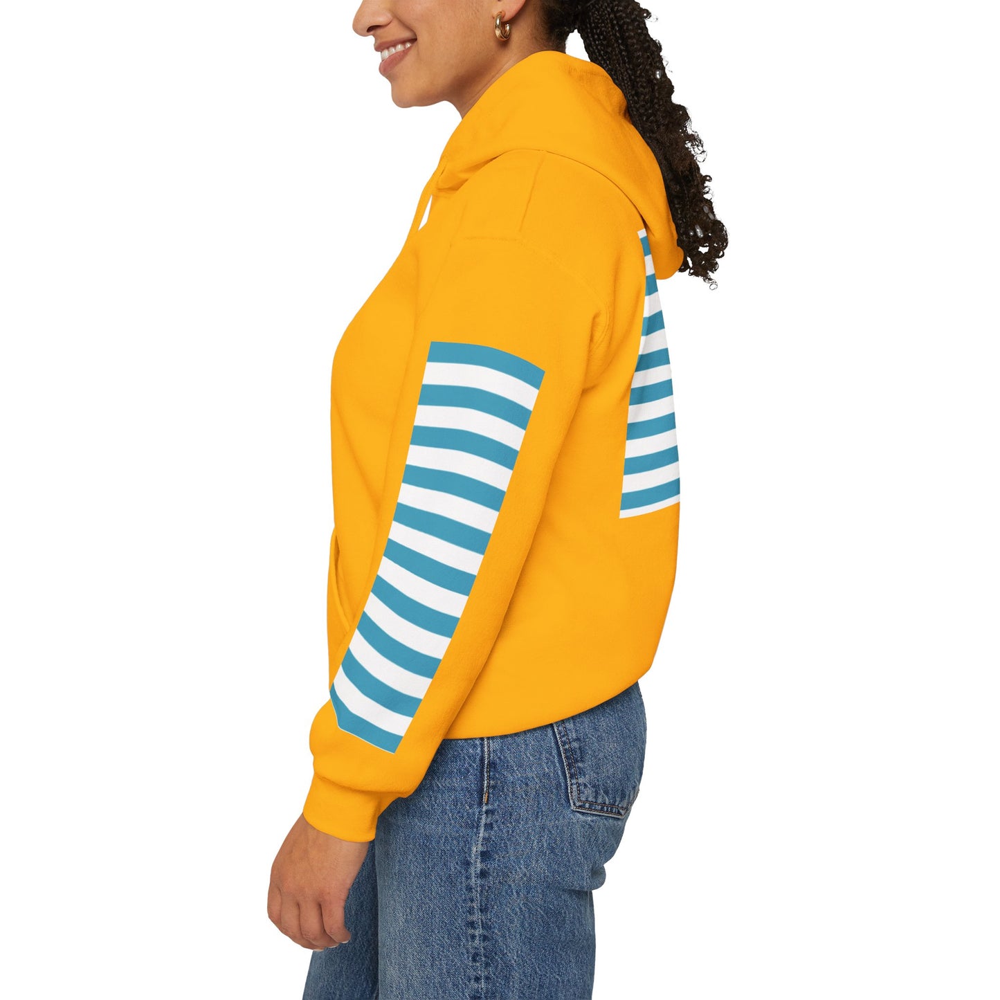 Unisex Striped Heavy Blend Hoodie - Cozy Fashion Statement