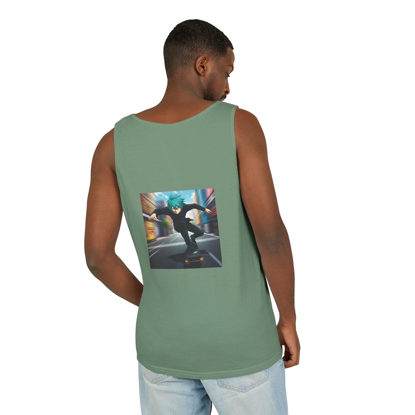 Skateboarding Spirit Tank Top, Summer Casual Wear, Skate Style Shirt, Beach Day Apparel, Gift for Him, Unisex Fashion