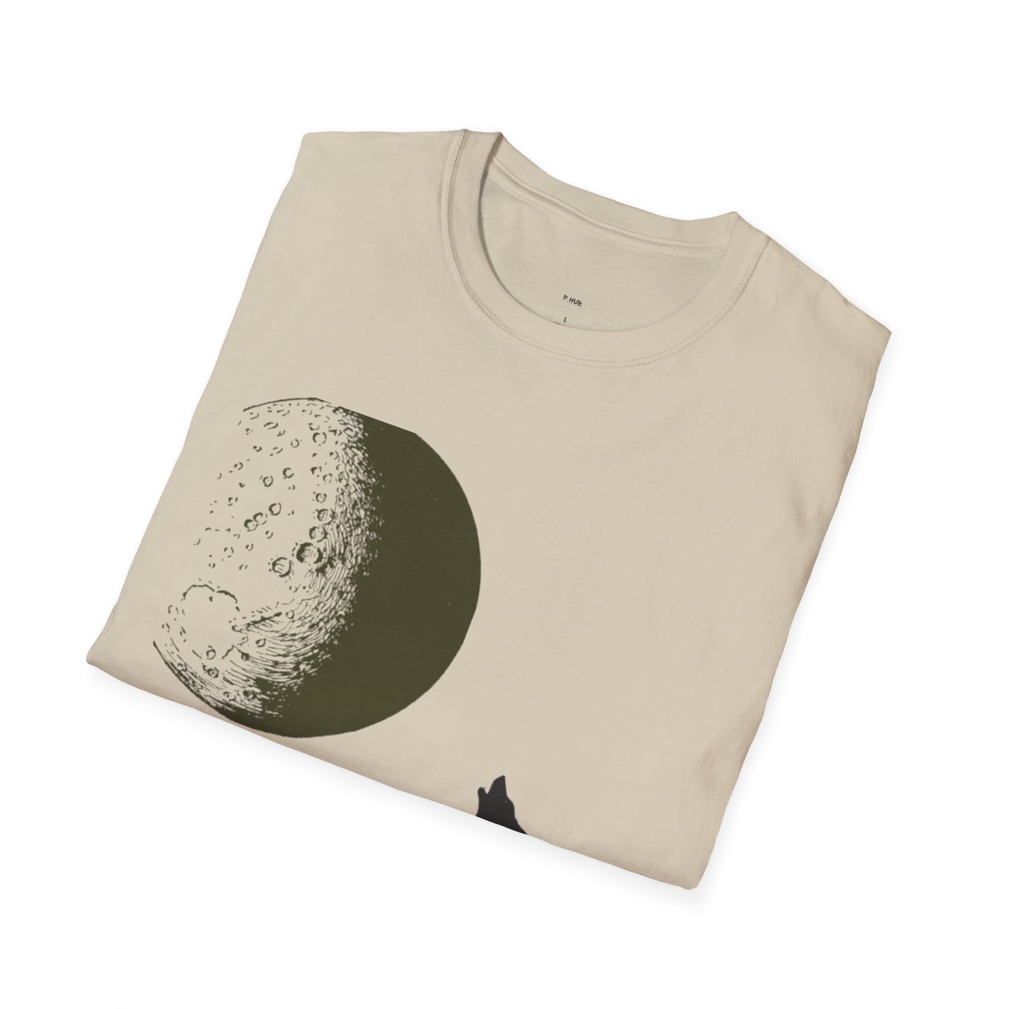 Wolf Howling at Moon Unisex Softstyle T-Shirt - Perfect for Nature Lovers