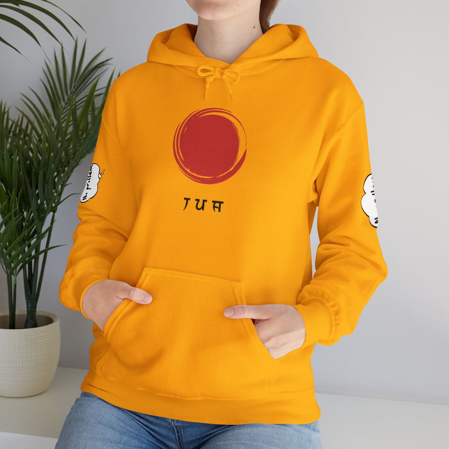 Japanese-Inspired Unisex Heavy Blend™ Hoodie - Minimalist Cloud & Circle Design