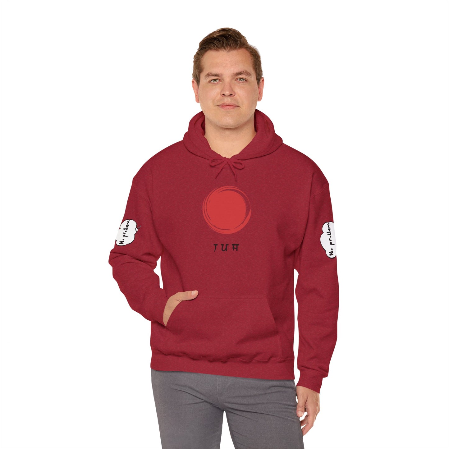Japanese-Inspired Unisex Heavy Blend™ Hoodie - Minimalist Cloud & Circle Design