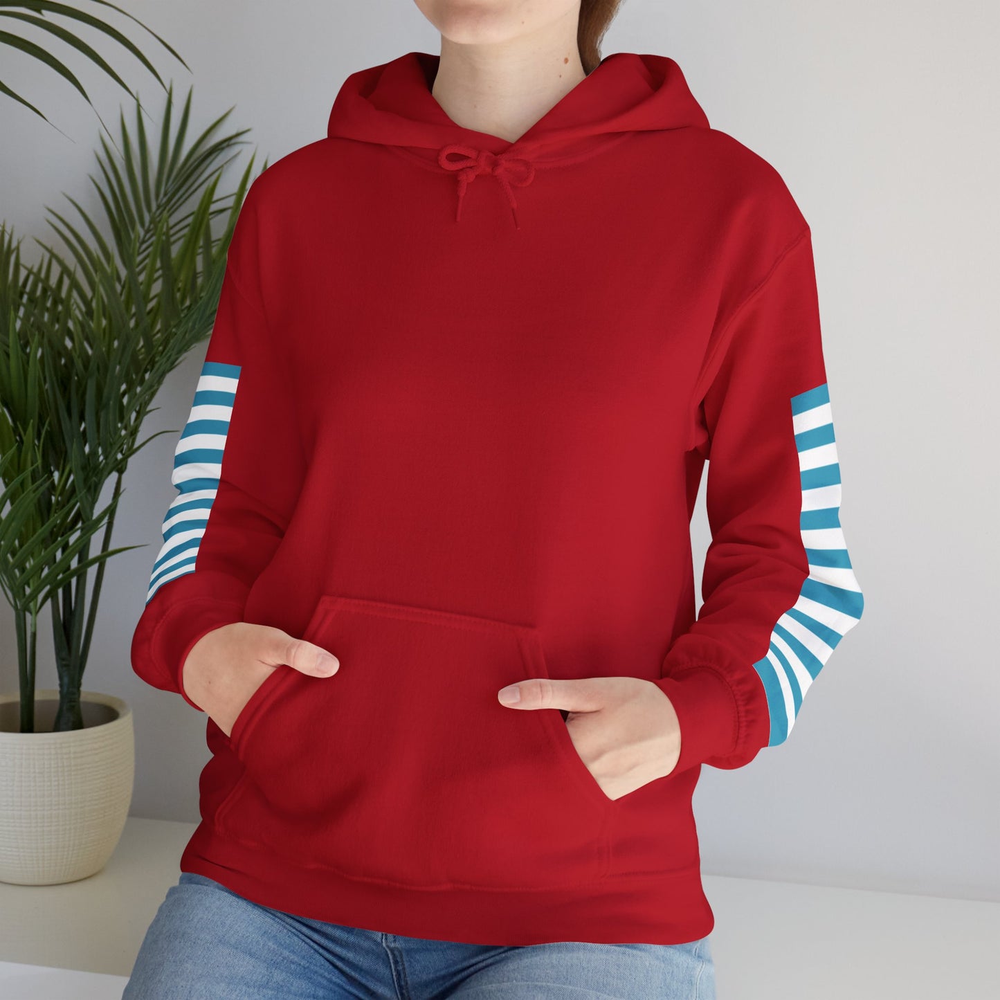 Unisex Striped Heavy Blend Hoodie - Cozy Fashion Statement