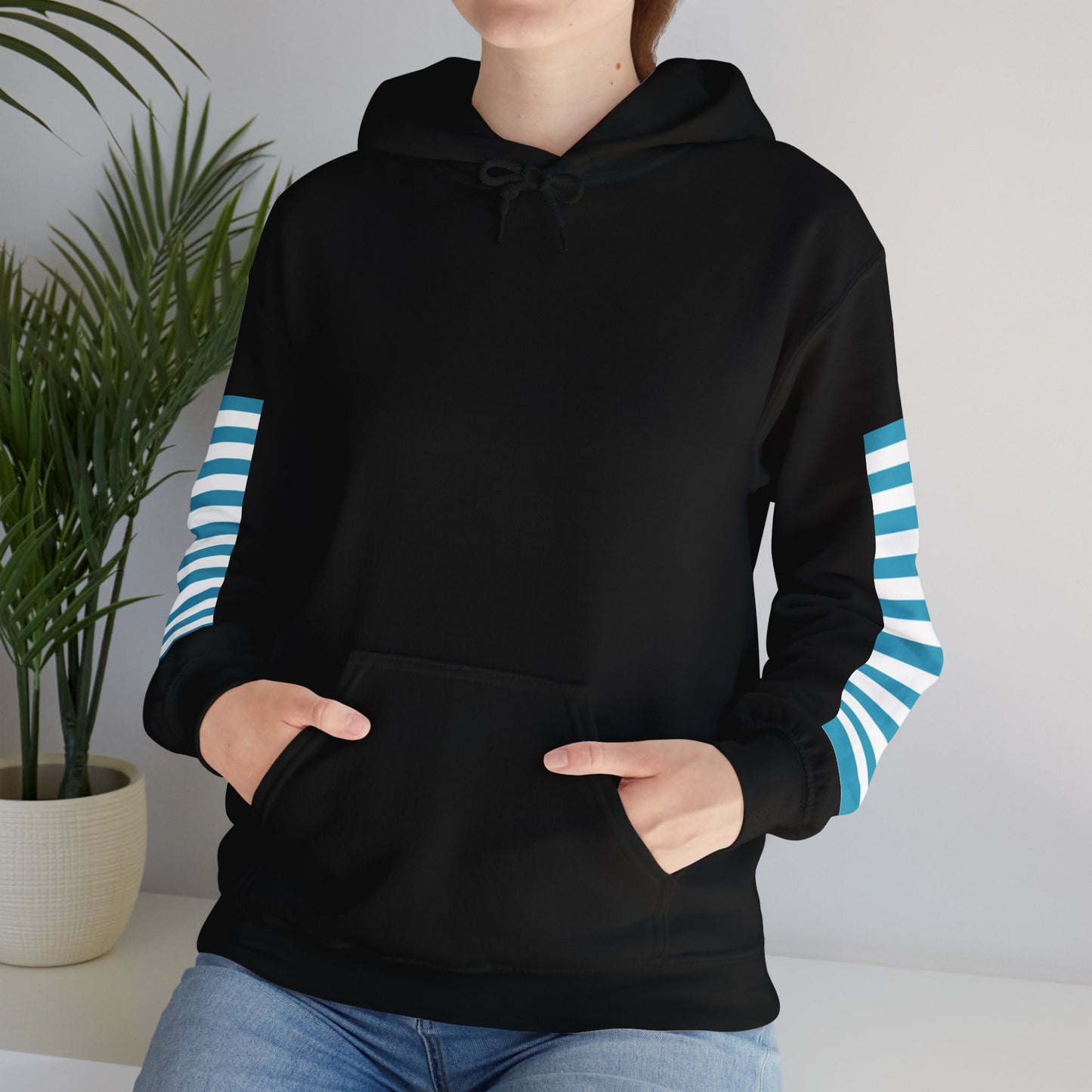 Unisex Striped Heavy Blend Hoodie - Cozy Fashion Statement