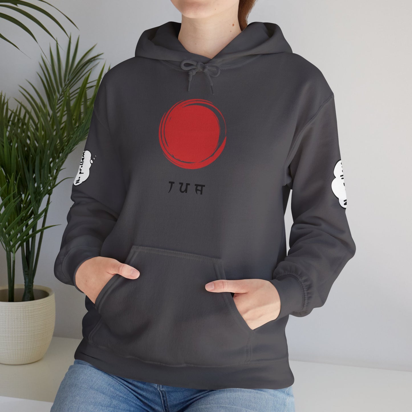Japanese-Inspired Unisex Heavy Blend™ Hoodie - Minimalist Cloud & Circle Design