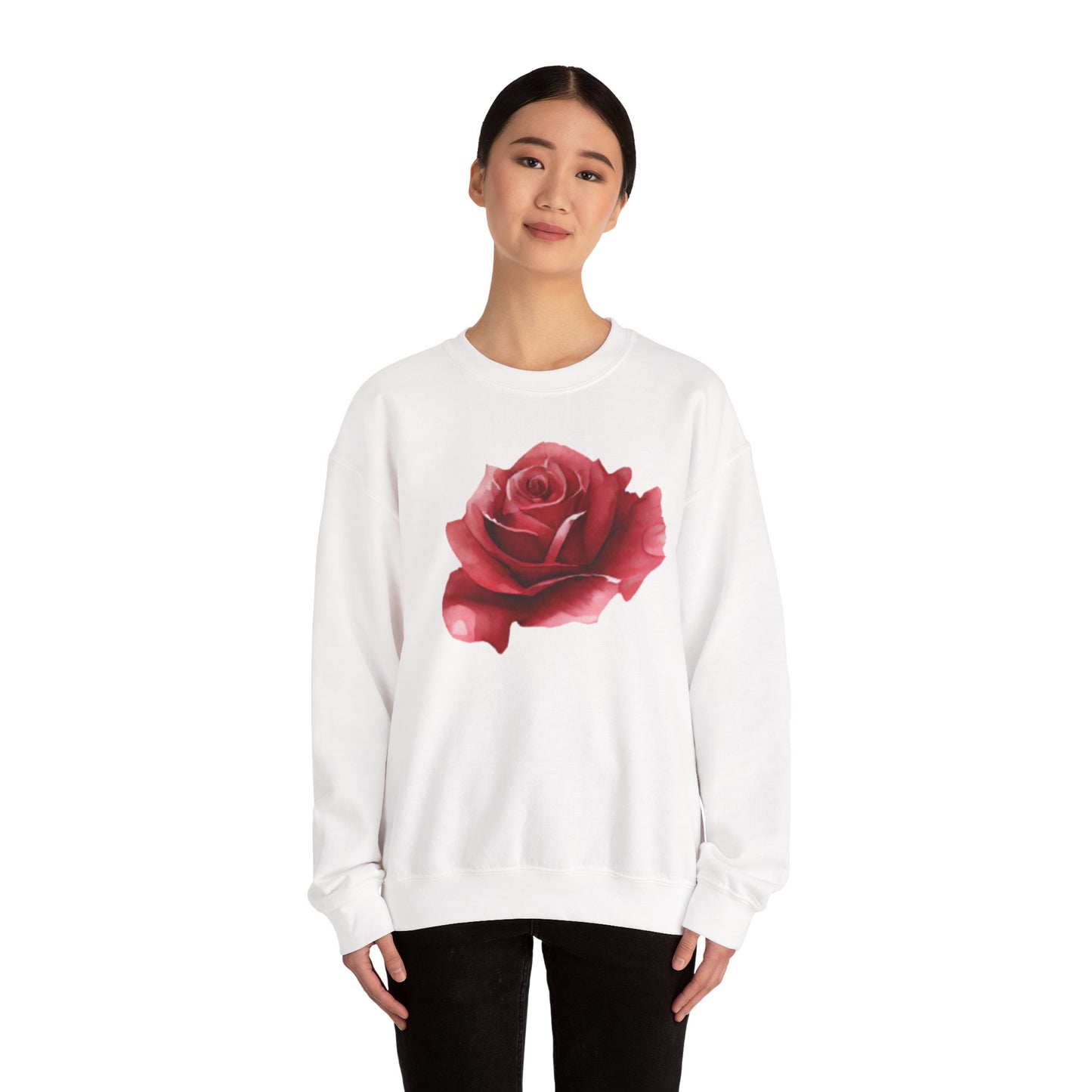 Romantic Rose Crewneck Sweatshirt for Cozy Casual Style