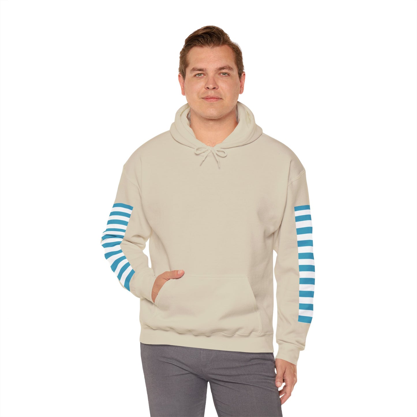 Unisex Striped Heavy Blend Hoodie - Cozy Fashion Statement
